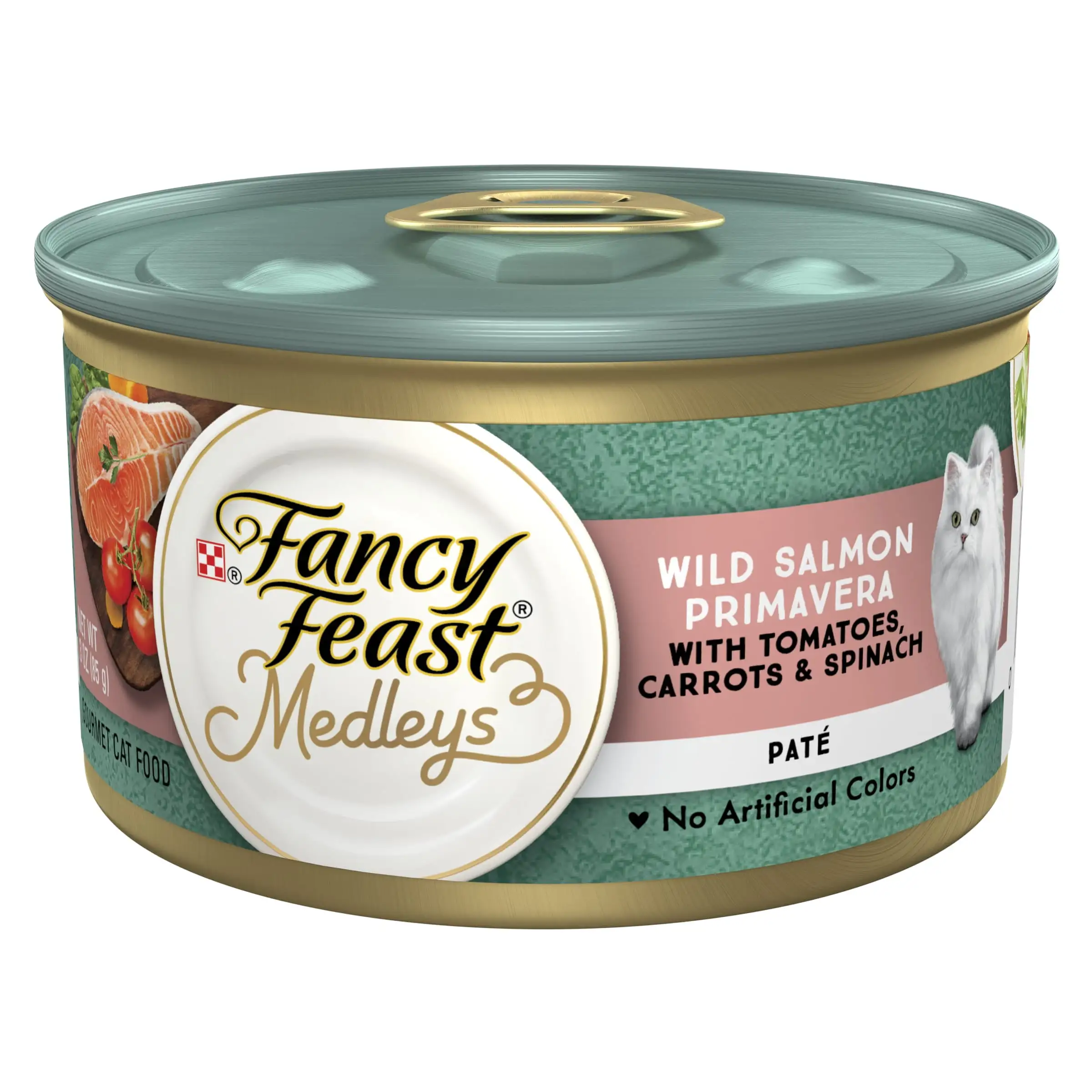 Purina Fancy Feast Medleys Wet Cat Food Salmon Tomato Carrot Spinach. 3 oz Cans (24 Pack)