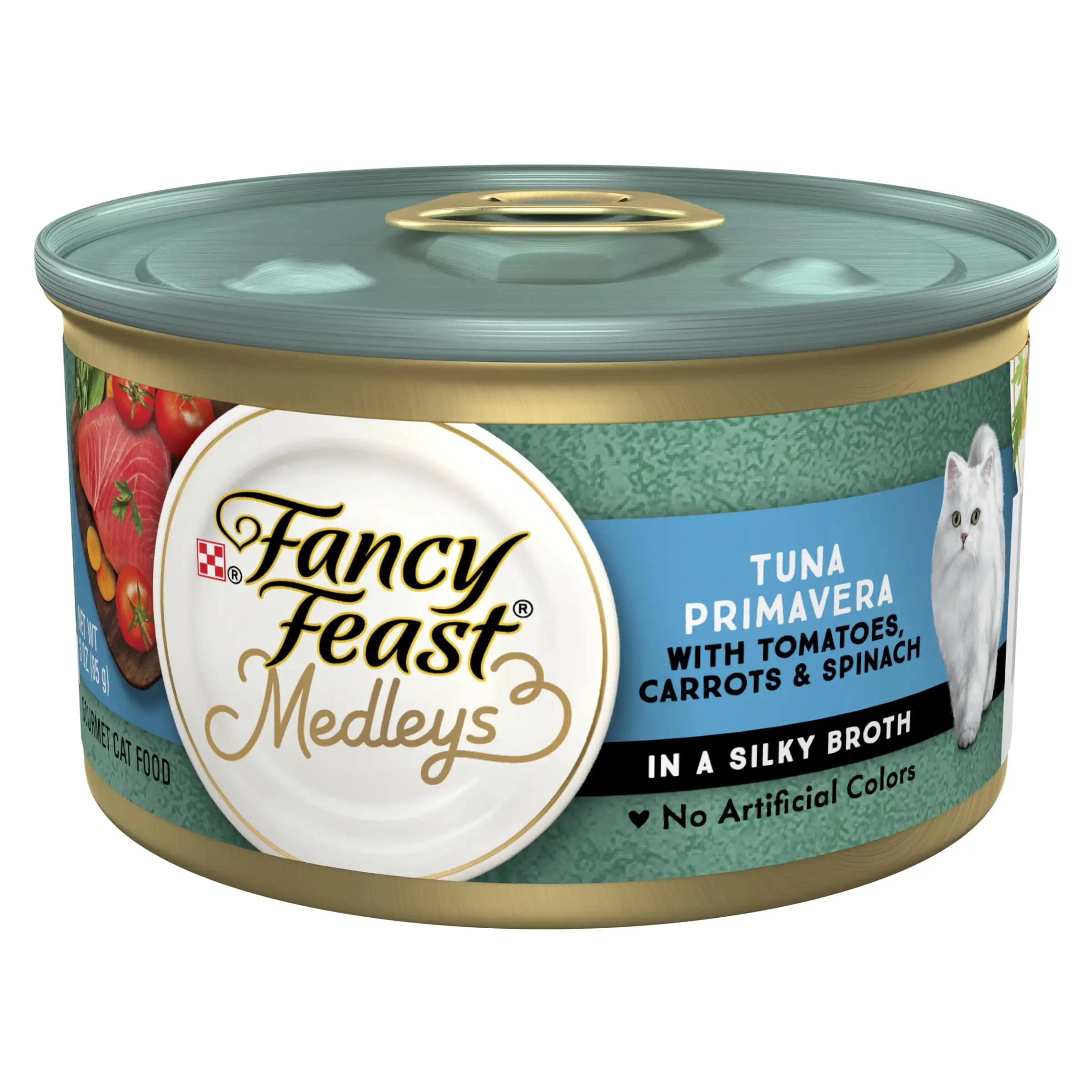 Purina Fancy Feast Medleys Wet Cat Food Tuna Primavera Spinach. 3 oz Can