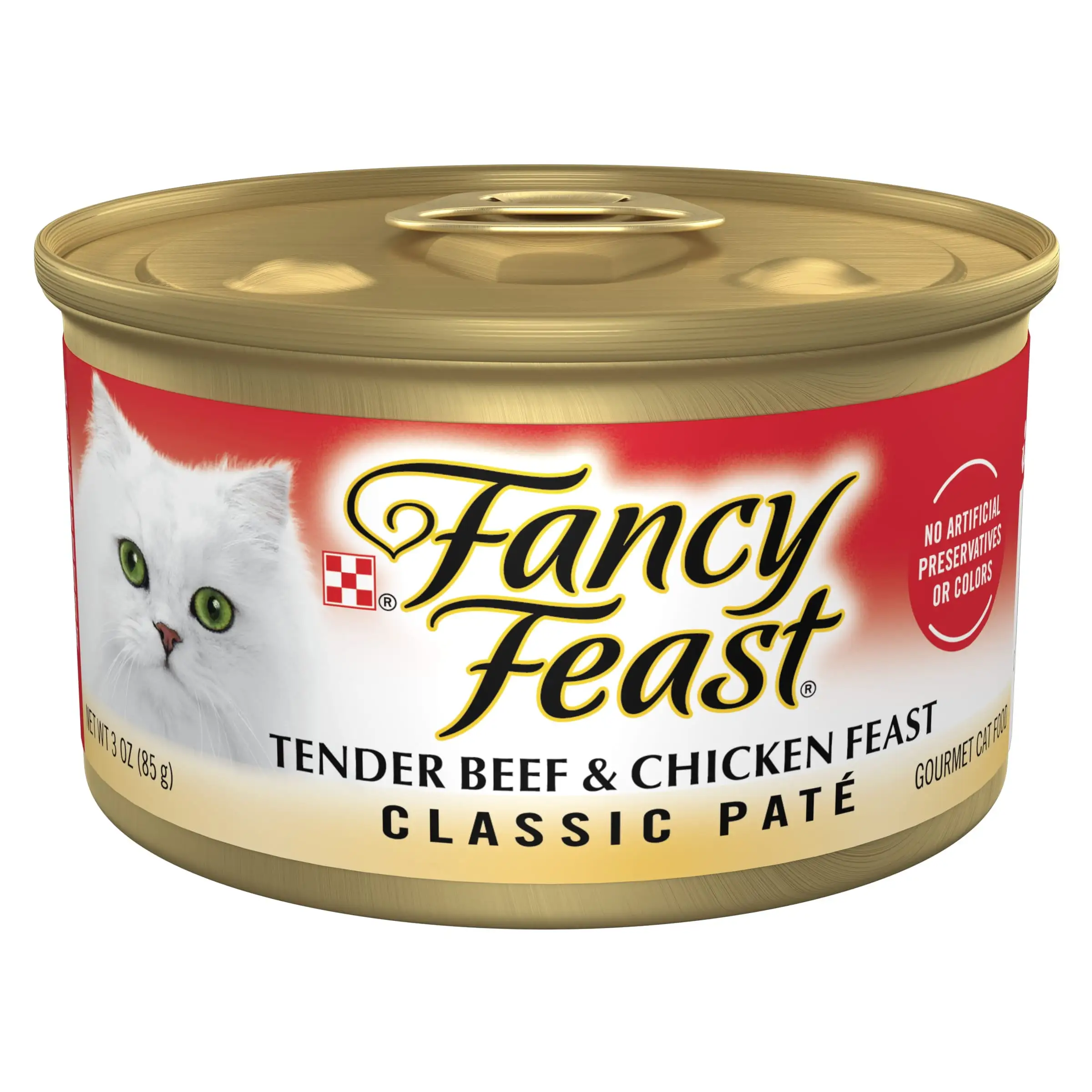 Purina Fancy Feast Tender Beef and Chicken Feast Classic Grain Free Wet Cat Food Pate - 3 oz. Can