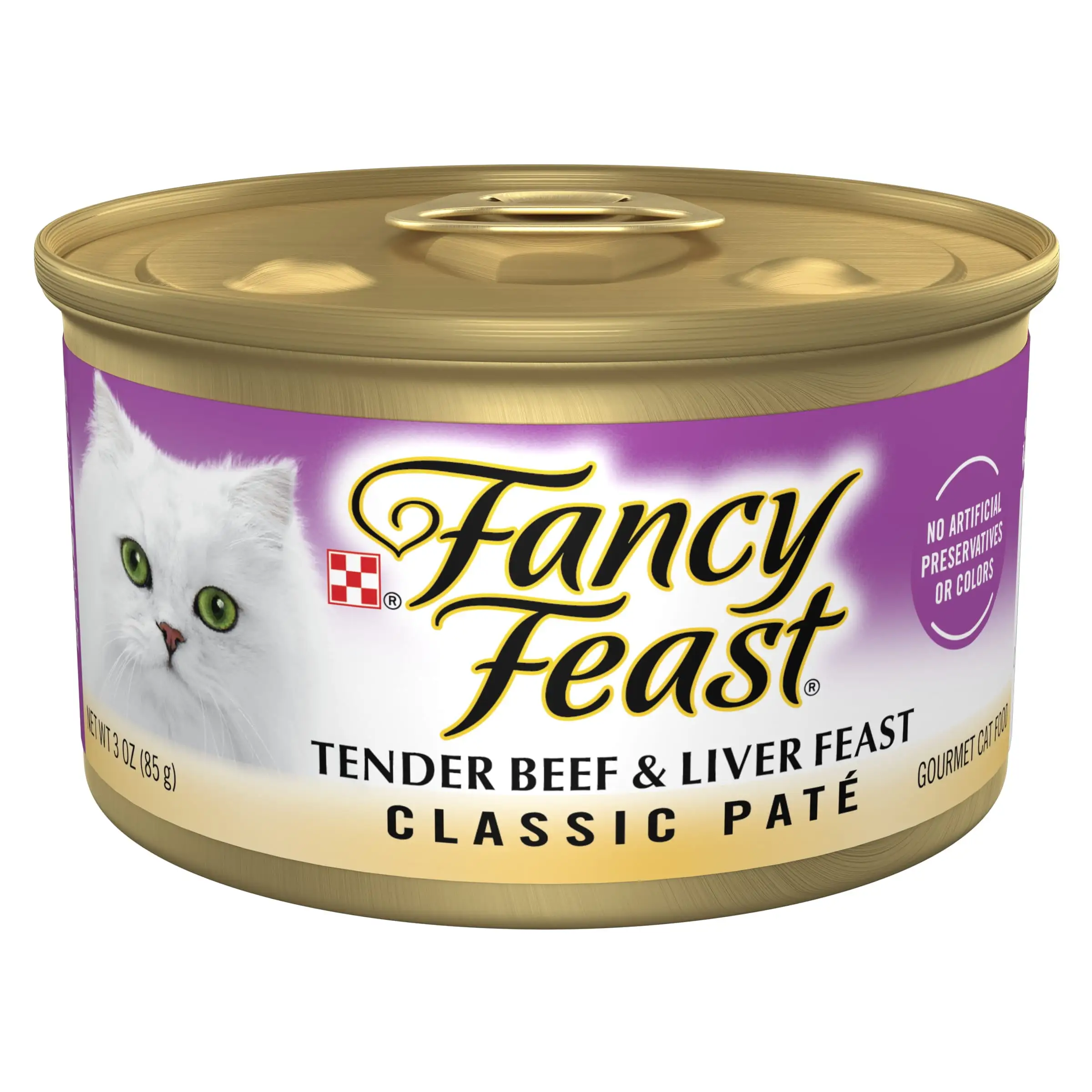 Purina Fancy Feast Tender Beef and Liver Feast Classic Grain Free Wet Cat Food Pate - 3 oz. Can