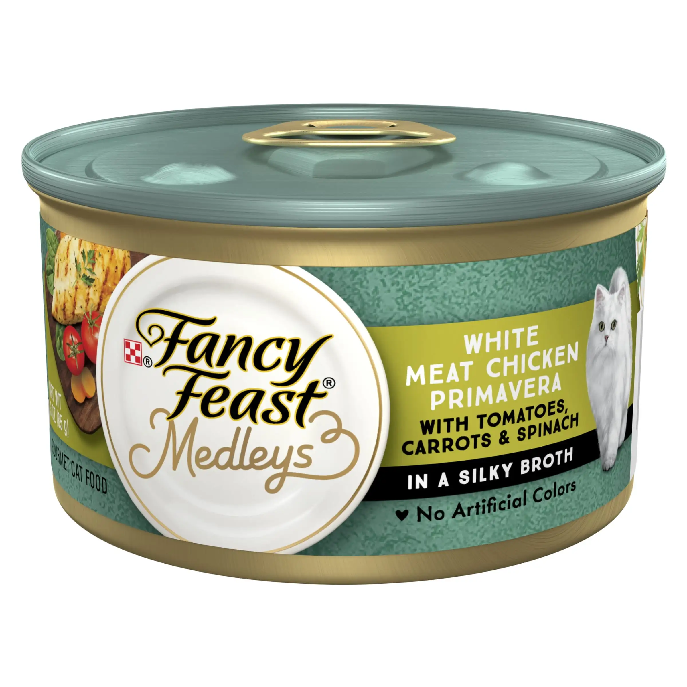 Purina Fancy Feast Wet Cat Food Chicken Primavera Tomato Carrot. 3 oz Can