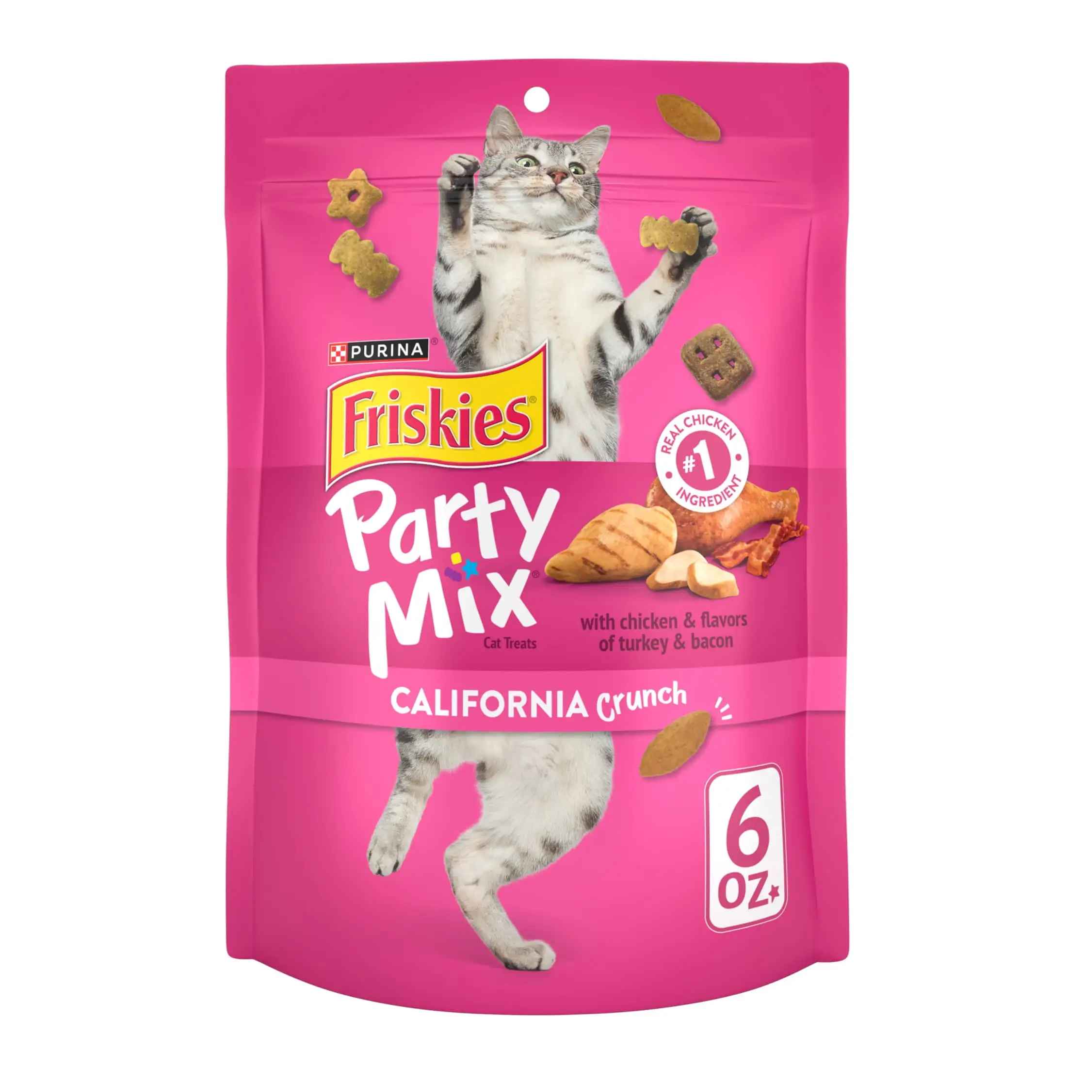 Purina Friskies Cat Treats. Party Mix California Crunch With Chicken