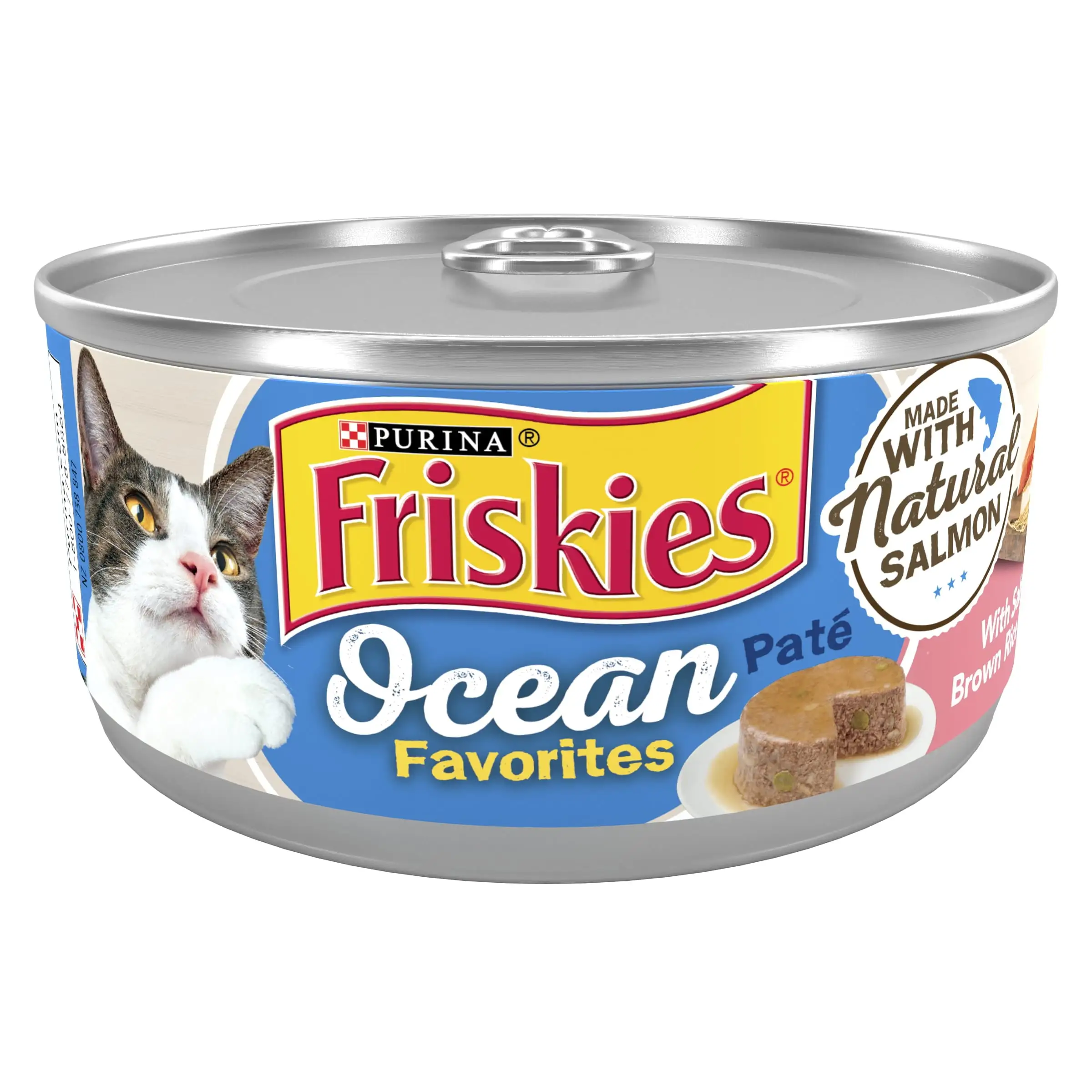 Purina Friskies Ocean Favorites Pate Wet Cat Food Salmon. 5.5 oz Cans (24 Pack)