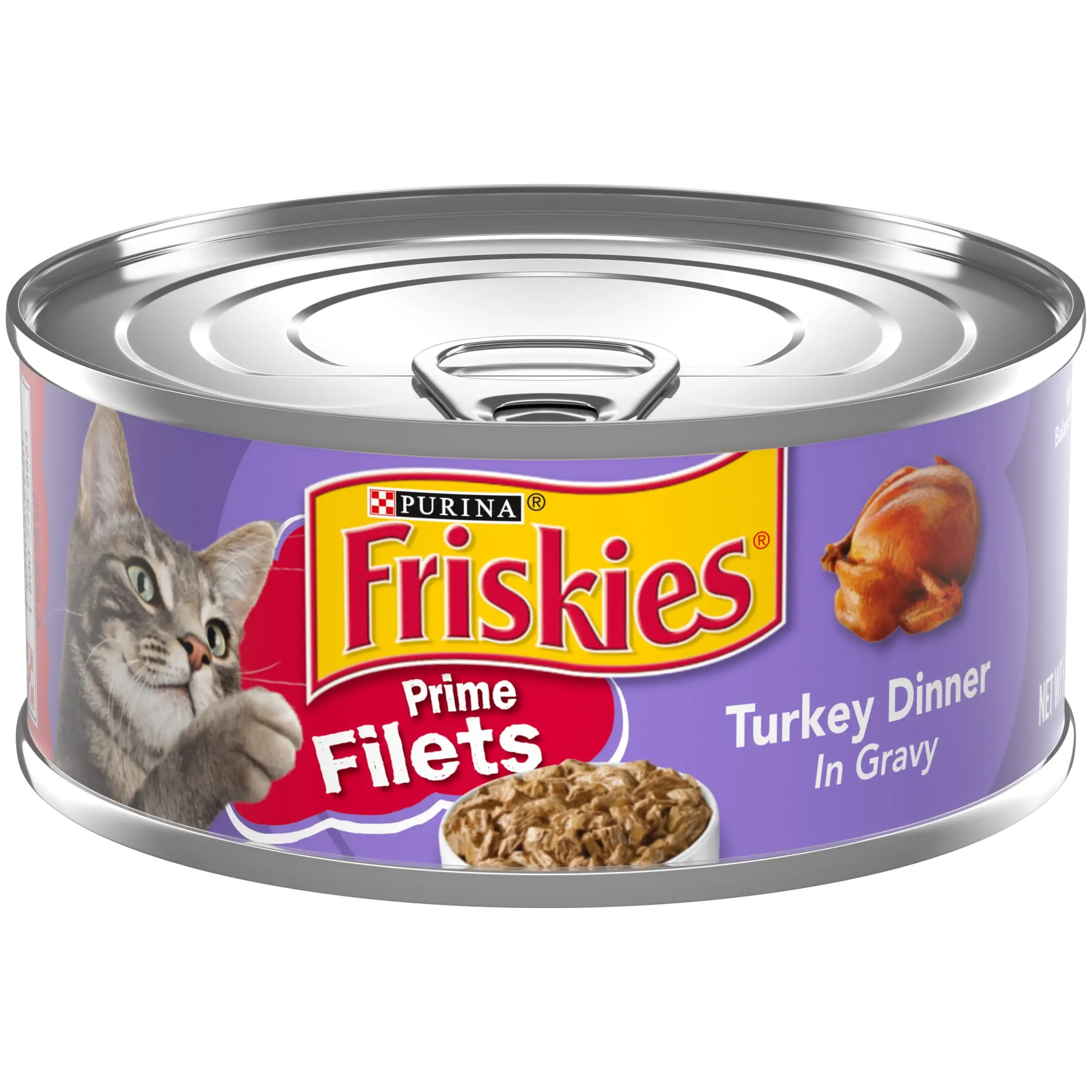 Purina Friskies Prime Filets Gravy Wet Cat Food for Adult Cats. Soft Tukey. 5.5 oz Can