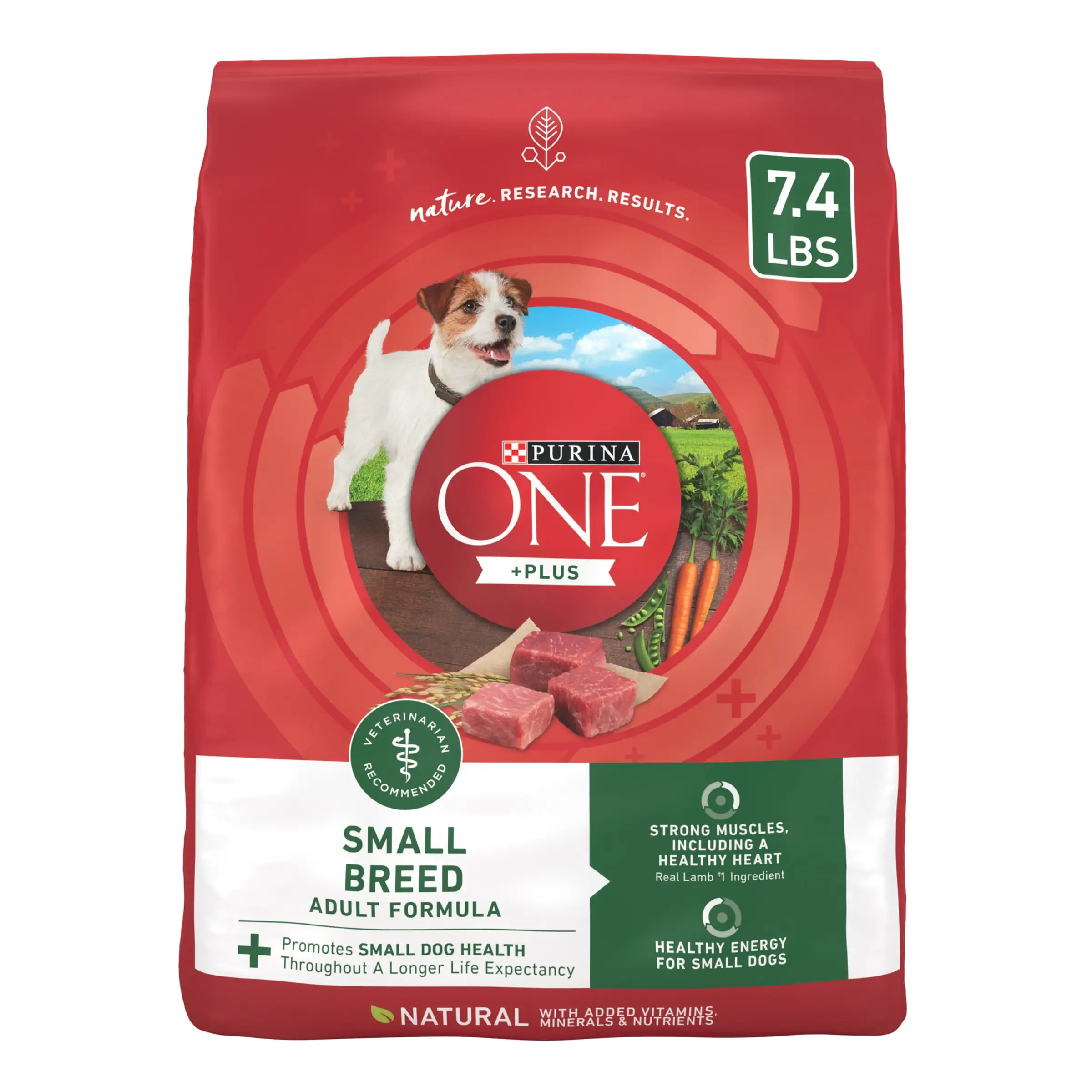 Purina ONE Plus Adult Dry Dog Food for Small Breeds. Lamb and Rice Formula. 7.4 lb Bag