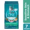 Purina ONE Sensitive Stomach. Sensitive Skin. Natural Dry Cat Food. +Plus Sensitive Skin and Stomach Formula. 7 lb. Bag