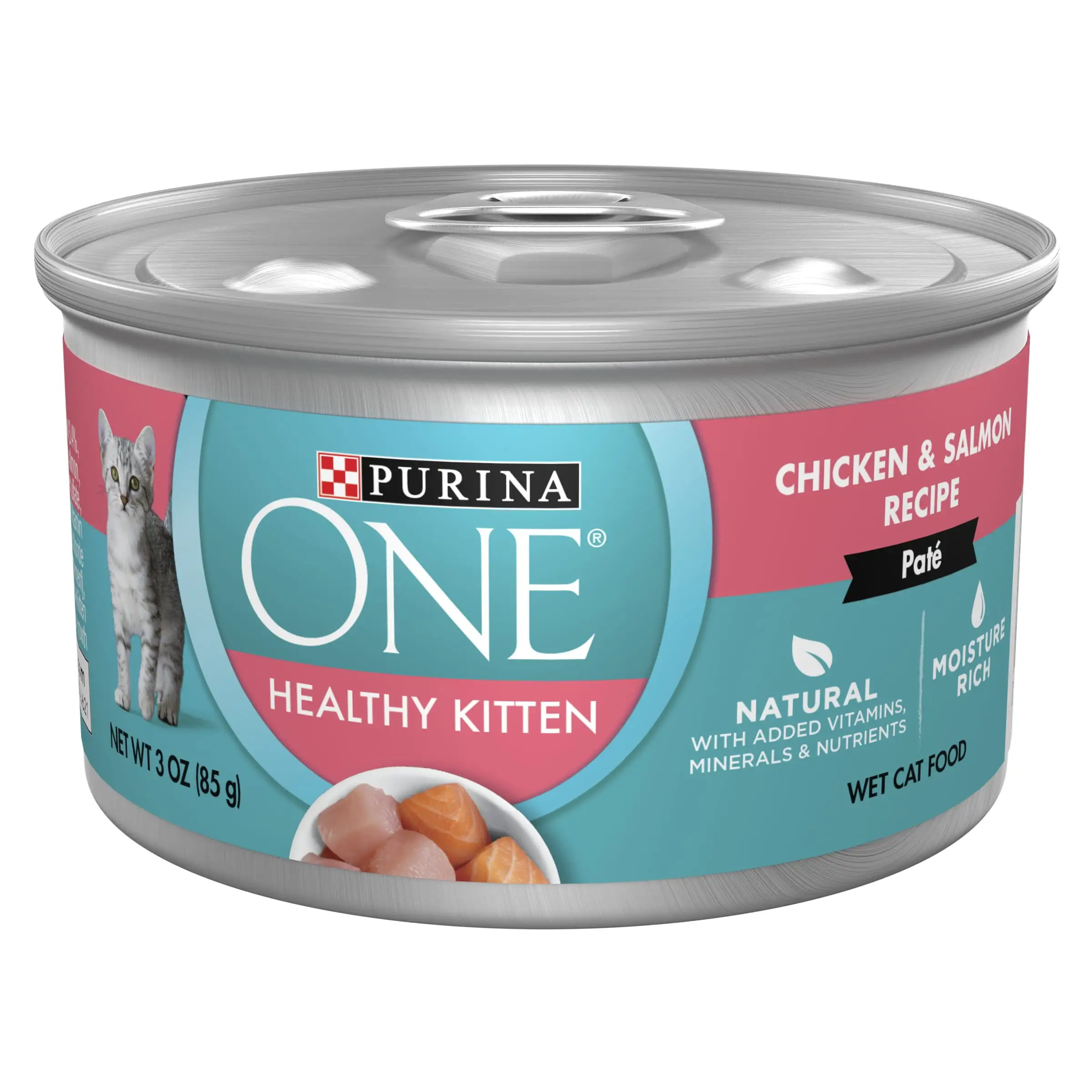 Purina One Healthy Kitten Wet Cat Food for Kittens Chicken Salmon. 3 oz Can