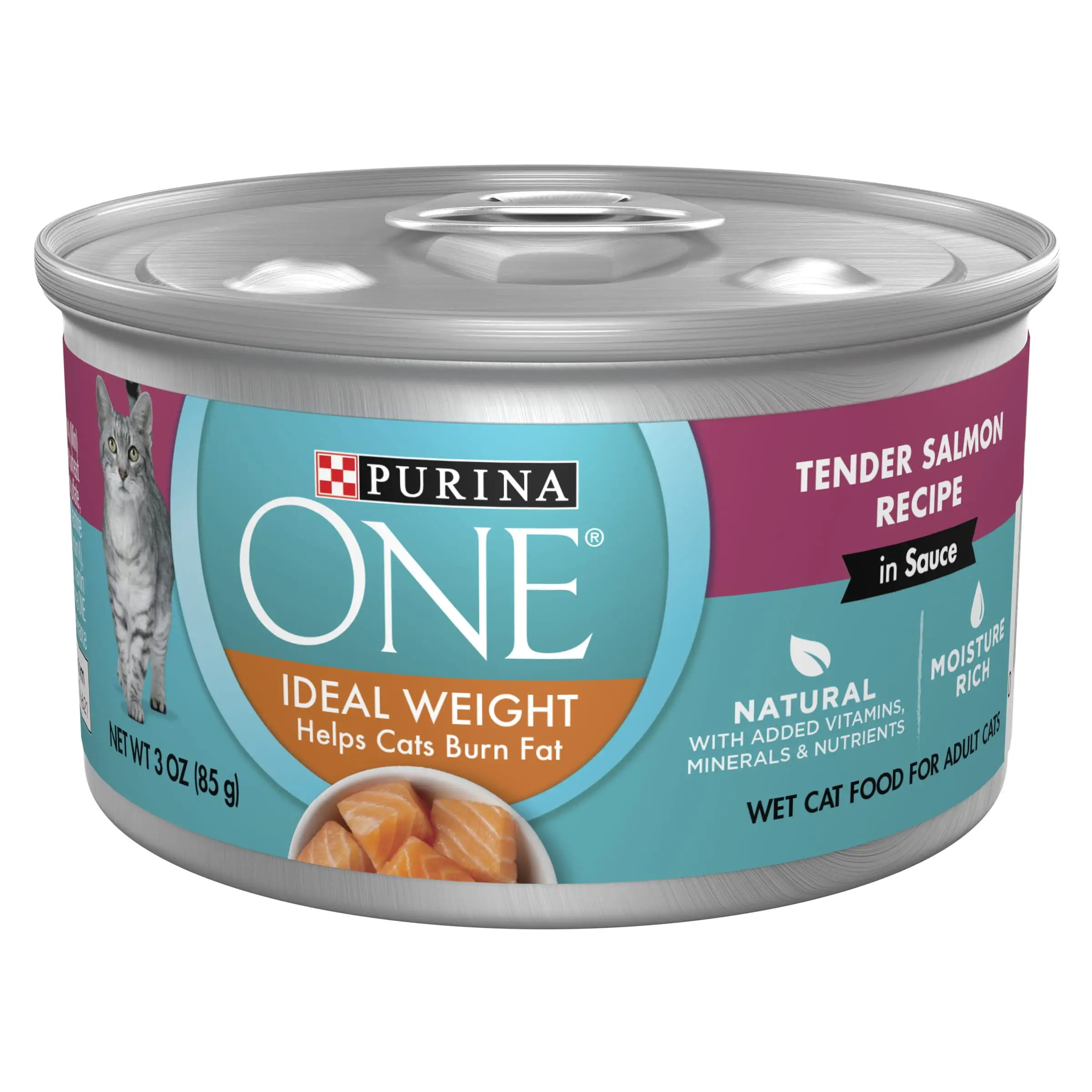 Purina One Ideal Weight Wet Cat Food Salmon. 3 oz Cans (24 Pack)