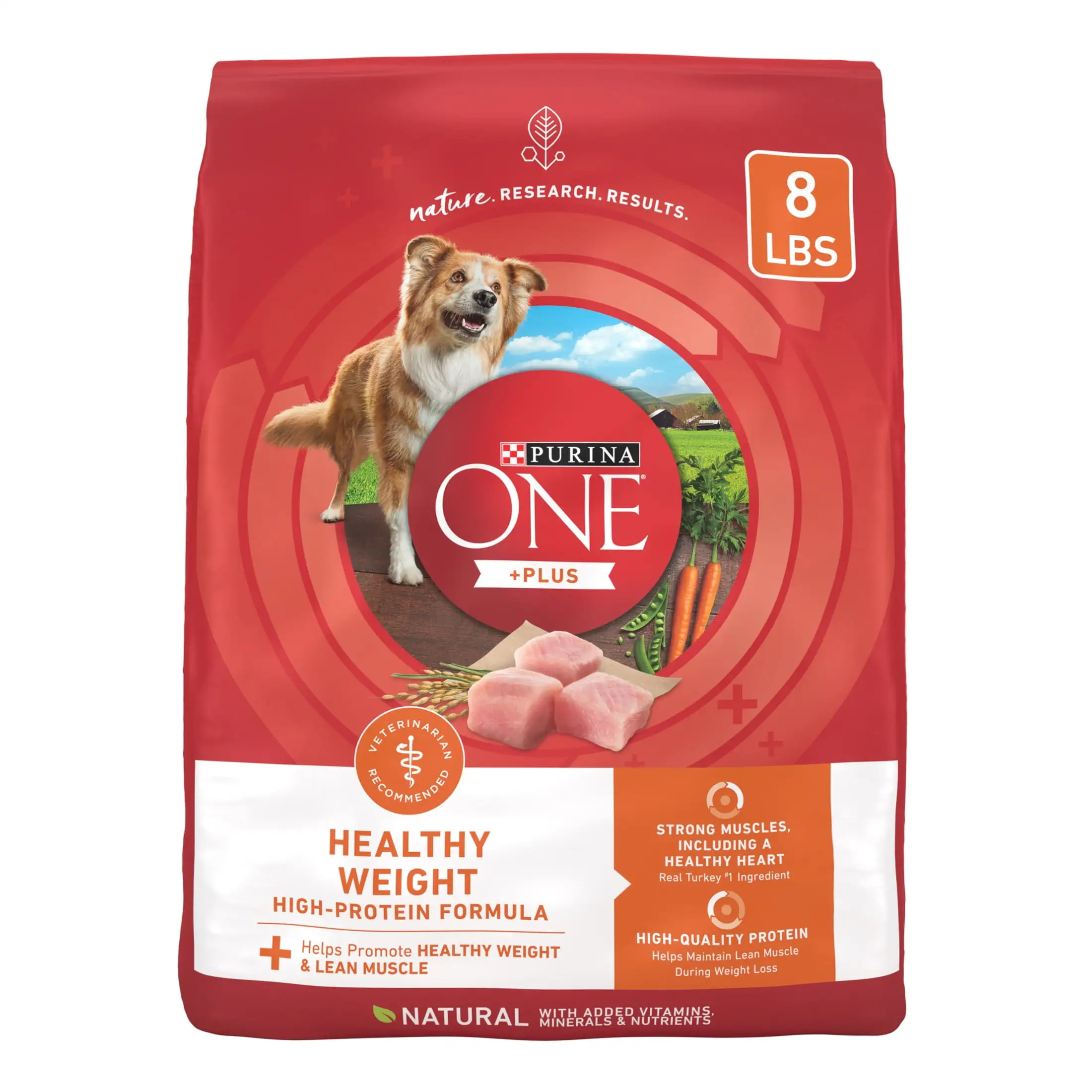 Purina One +Plus Dry Dog Food High Protein Healthy Weight. Real Turkey 8 lb Bag