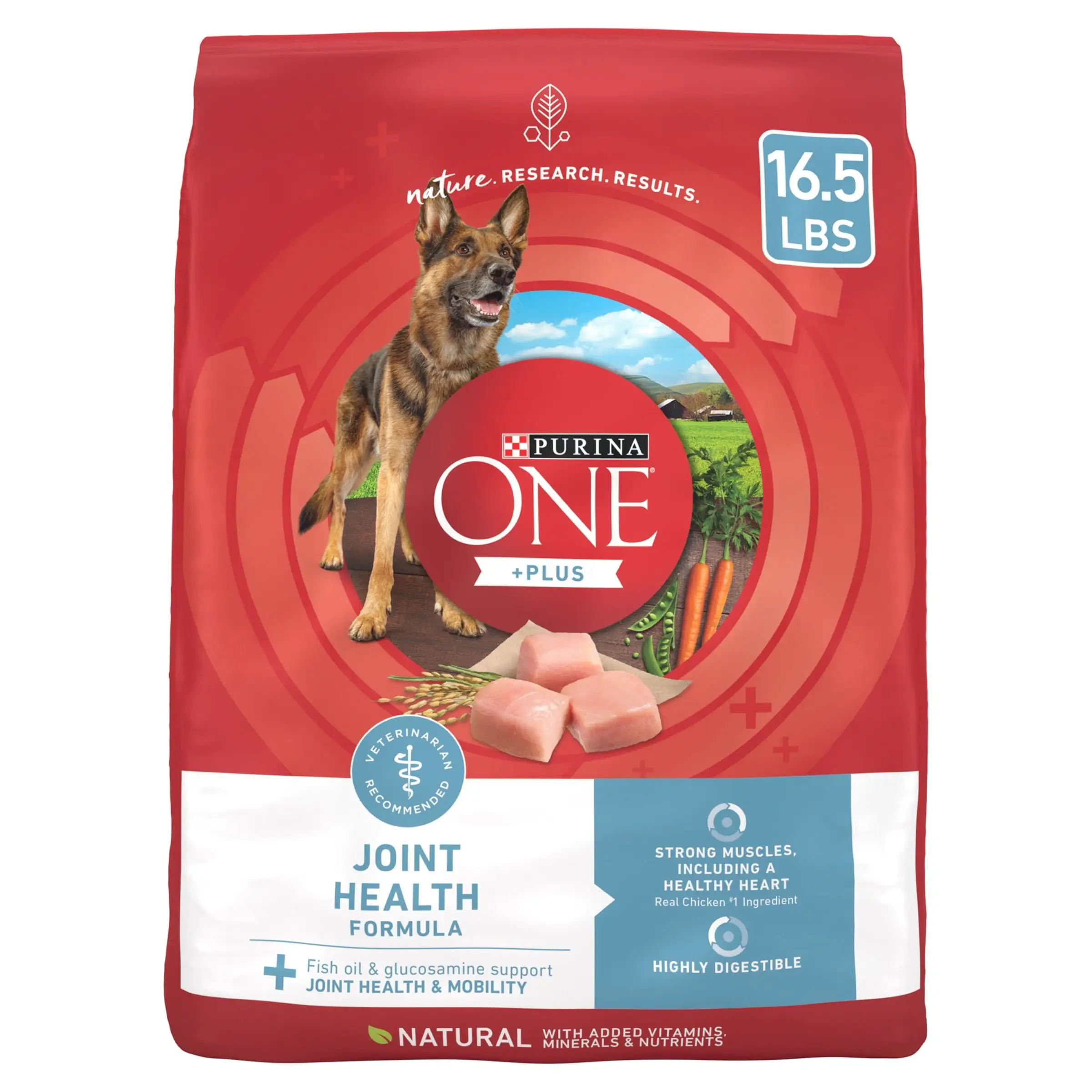 Purina One Plus Dry Dog Food Joint & Mobility Health. High Protein Chicken & Rice. 16.5 lb Bag