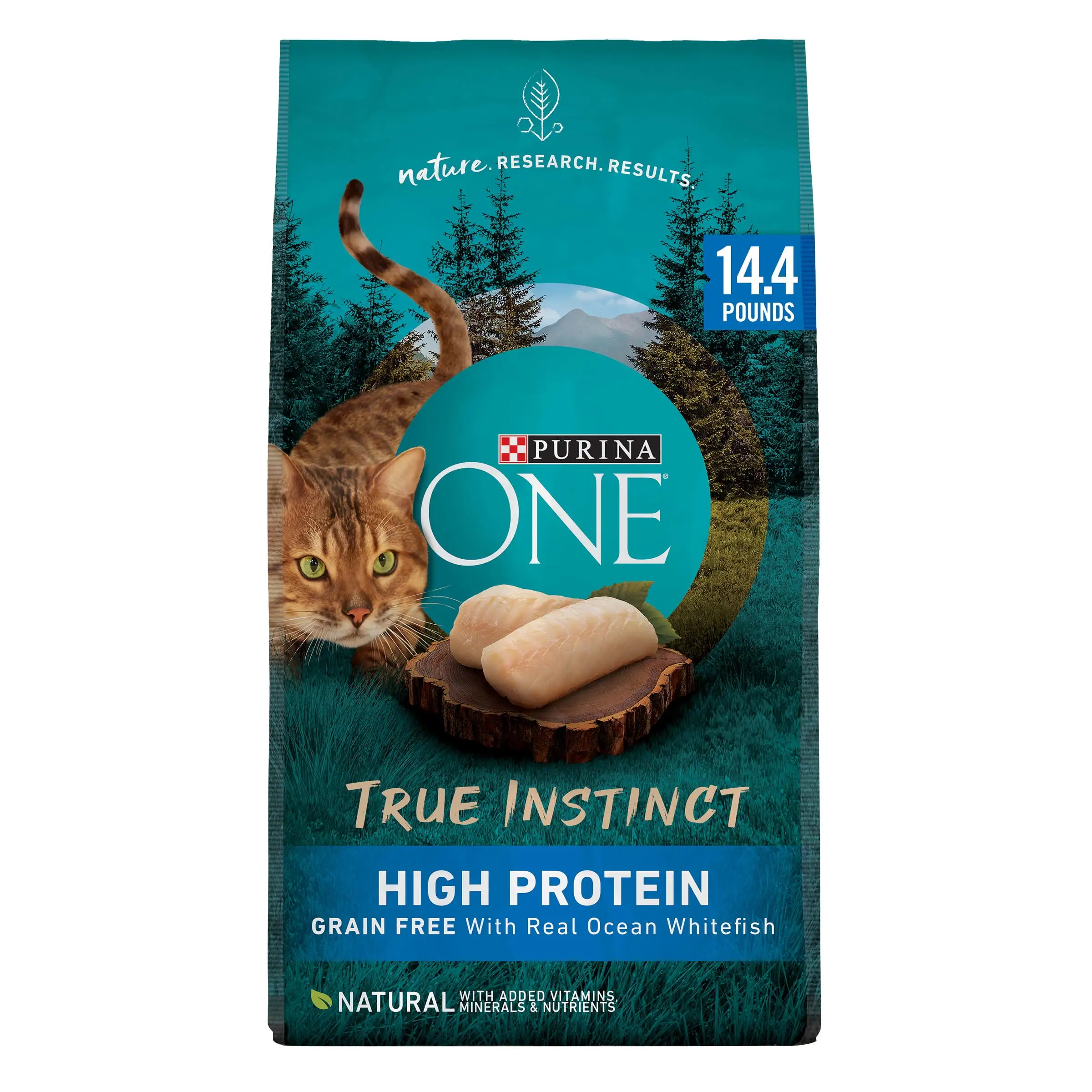 Purina One True Instinct Dry Cat Food Ocean Whitefish. Grain-Free. 14.4 lb Bag