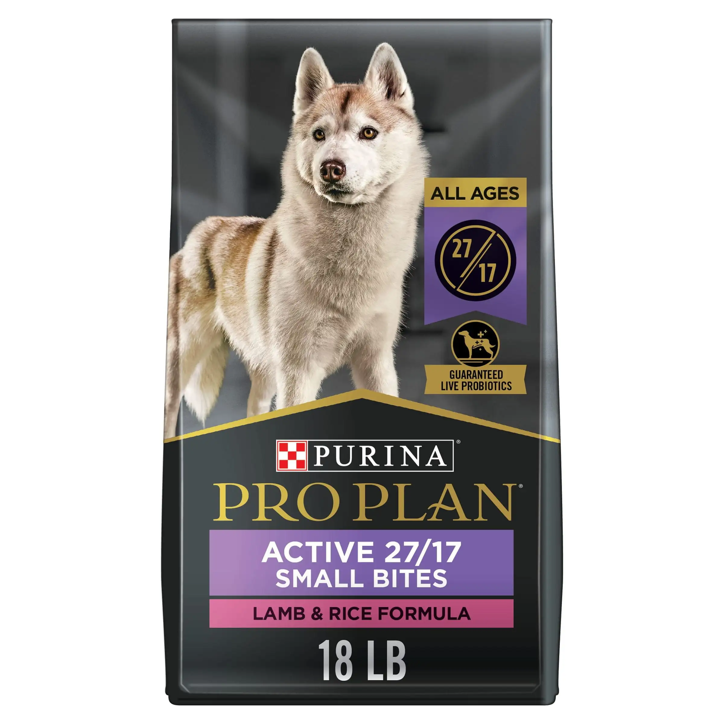 Purina Pro Plan Active 27/17 for Dogs of All Ages Lamb Rice. 18 lb Bag