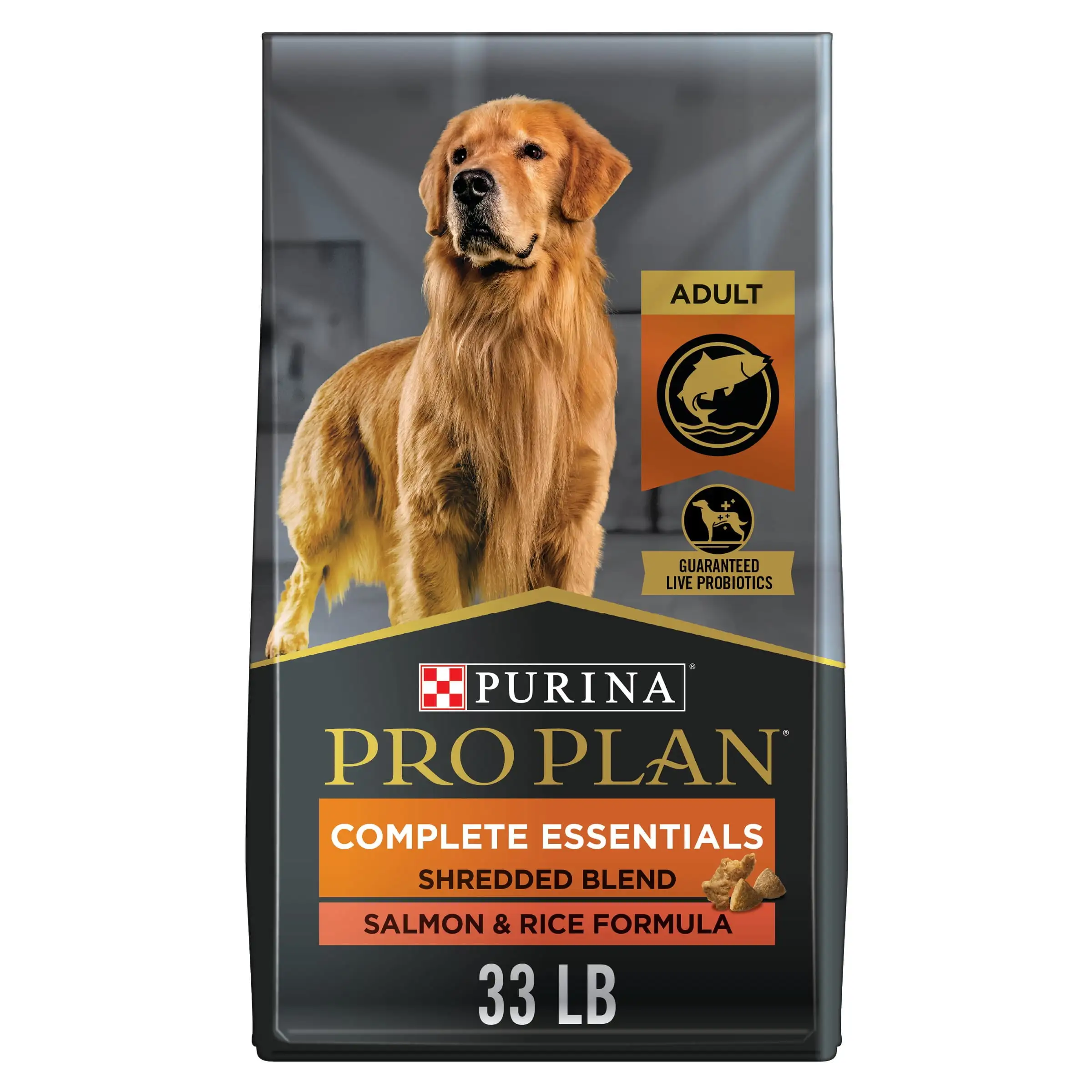 Purina Pro Plan Complete Essentials Shredded Blend for Adul Dogs Real Salmon. 33 lb Bag