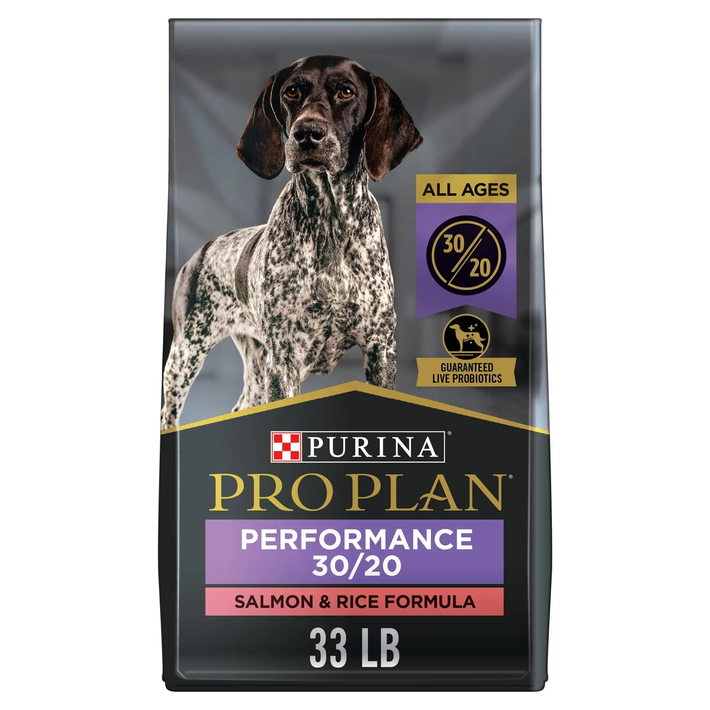 Purina Pro Plan Dry Dog Food Sport Performance 30/20 High Protein. Real Salmon & Rice. 33 lb Bag