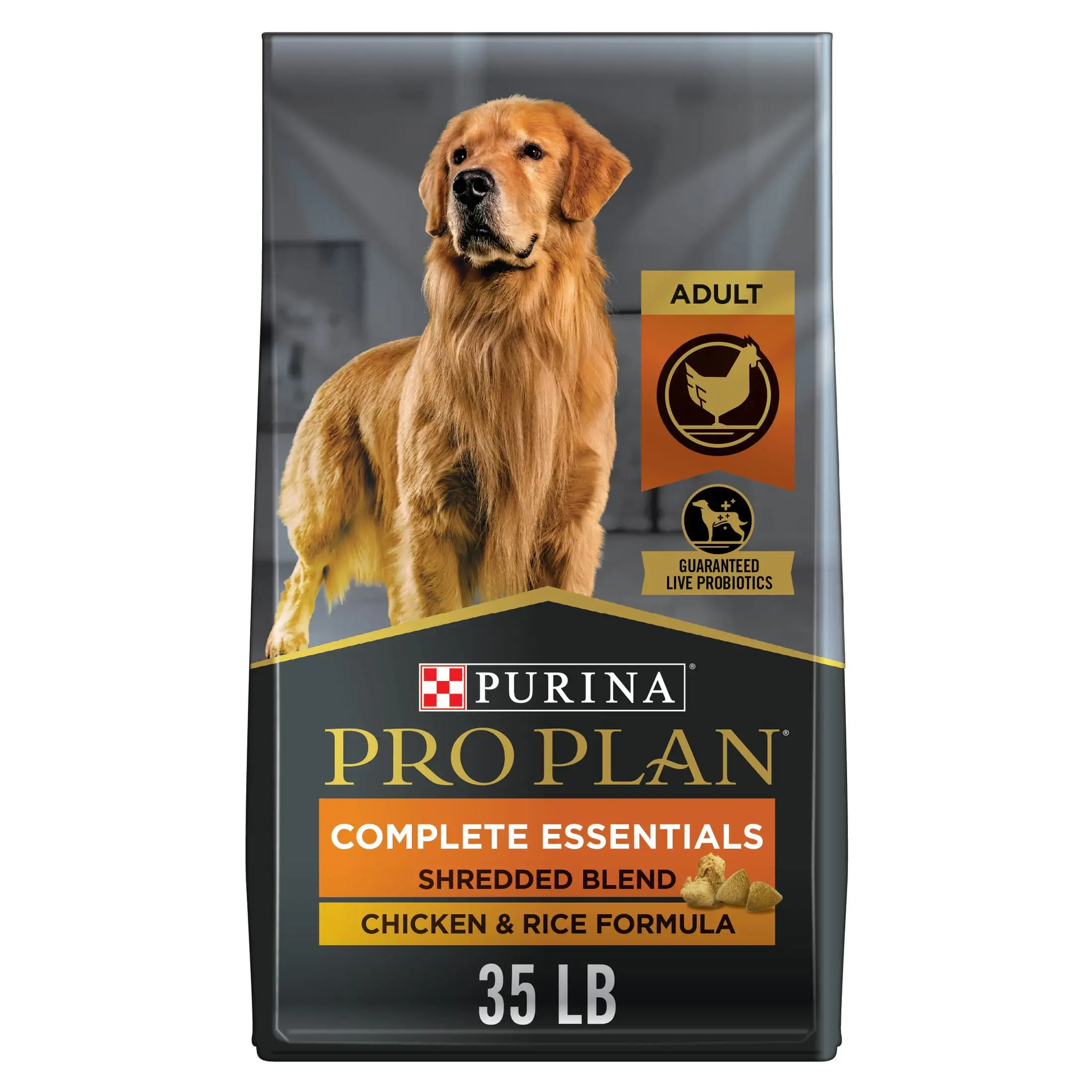 Purina Pro Plan Dry Dog Food for Adult Dogs Complete Essentials High Protein. Real Chicken & Rice. 35 lb Bag