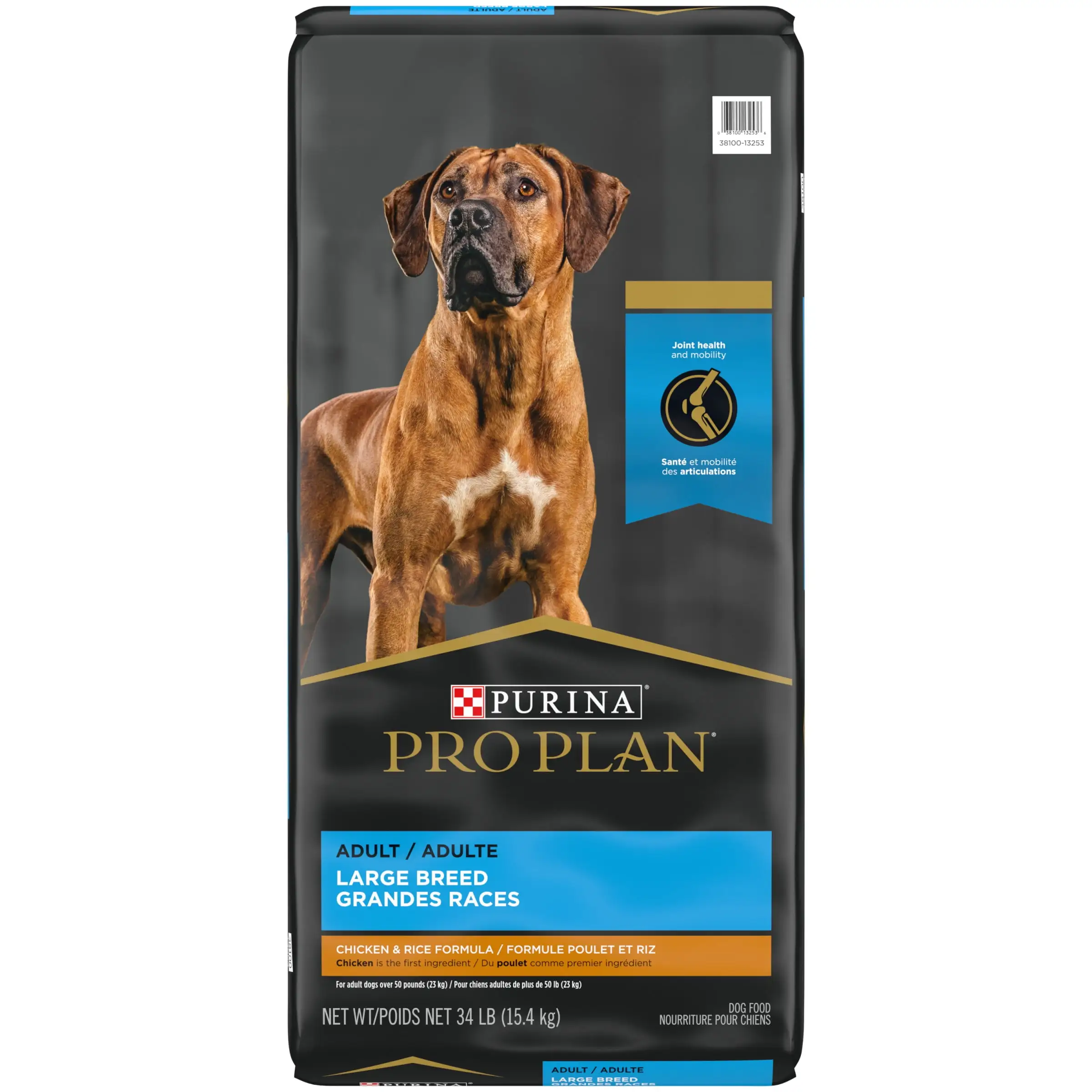 Purina Pro Plan Dry Dog Food for Large Adult Dogs High Protein. Real Chicken & Rice. 34 lb Bag