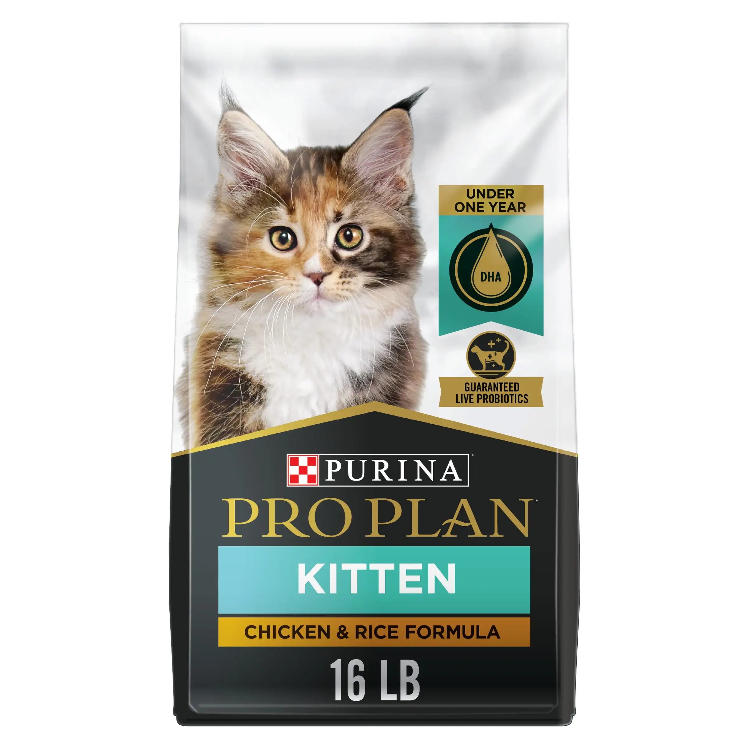 Purina Pro Plan Dry Kitten Food for Kittens Chicken Rice Dry Cat Food. 16 lb Bag