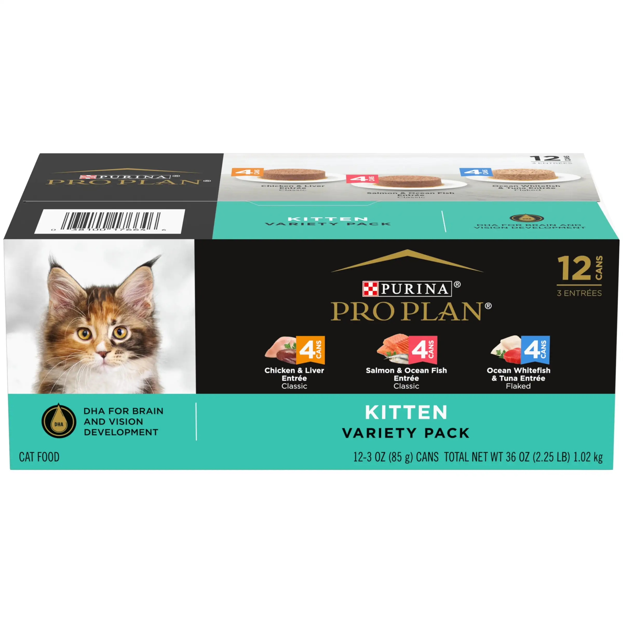 Purina Pro Plan High Protein Wet Kitten Food Variety Pack. DEVELOPMENT Kitten Favorites. 3 oz. Can