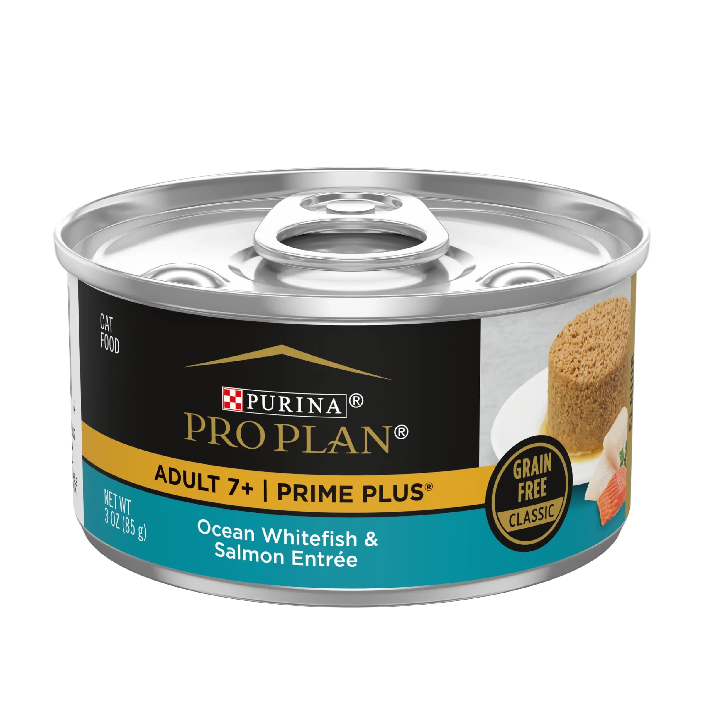 Purina Pro Plan Ocean Whitefish and Salmon Wet Cat Food for Adult Cats. Grain-Free. 3 oz Cans (24 Pack)