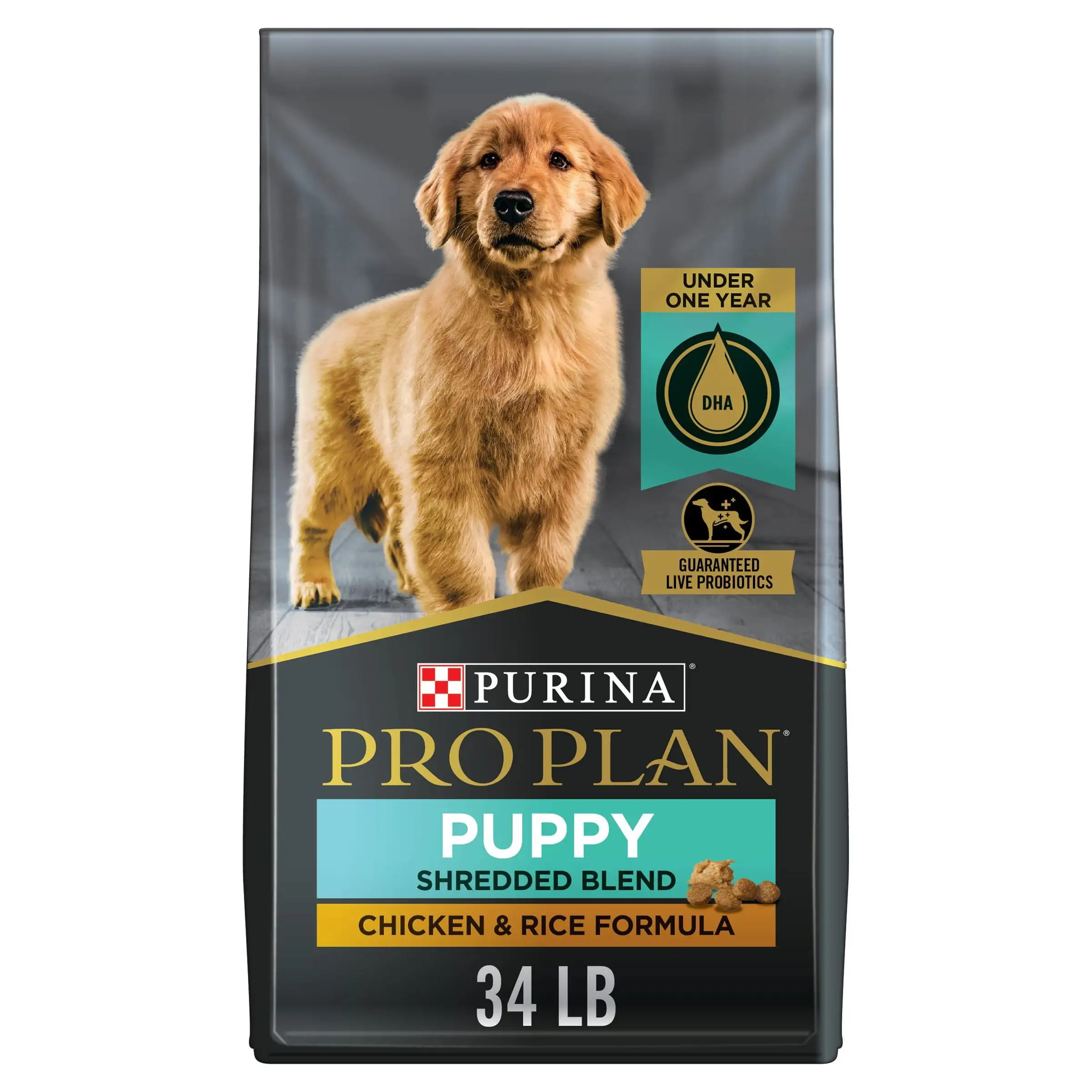 Purina Pro Plan Puppy Dry Dog Food for Under 1 Year. Real Chicken & Rice. 34 lb Bag