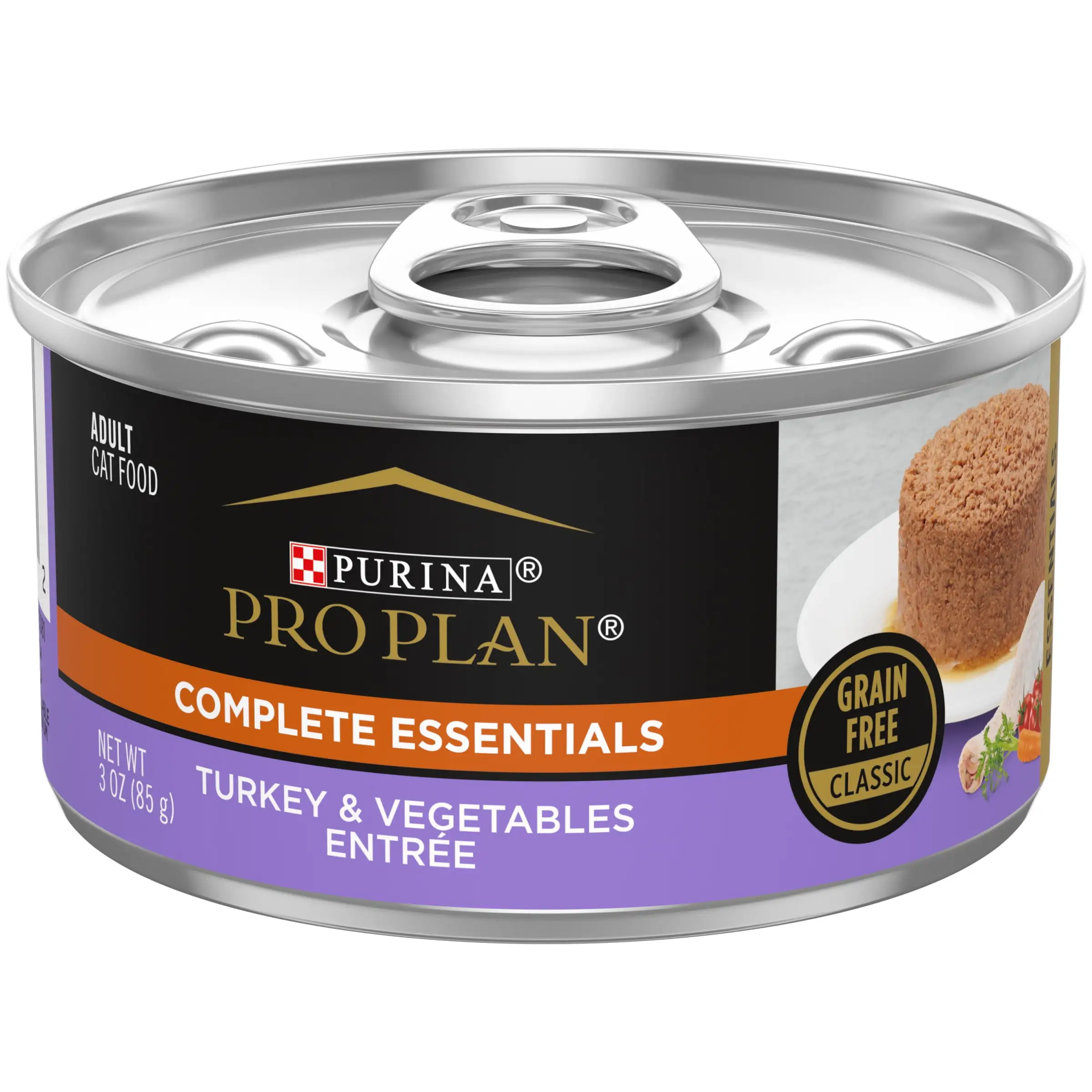 Purina Pro Plan Turkey and Vegetables Entree Wet Cat Food. Grain-Free. 3 oz Cans (24 Pack)