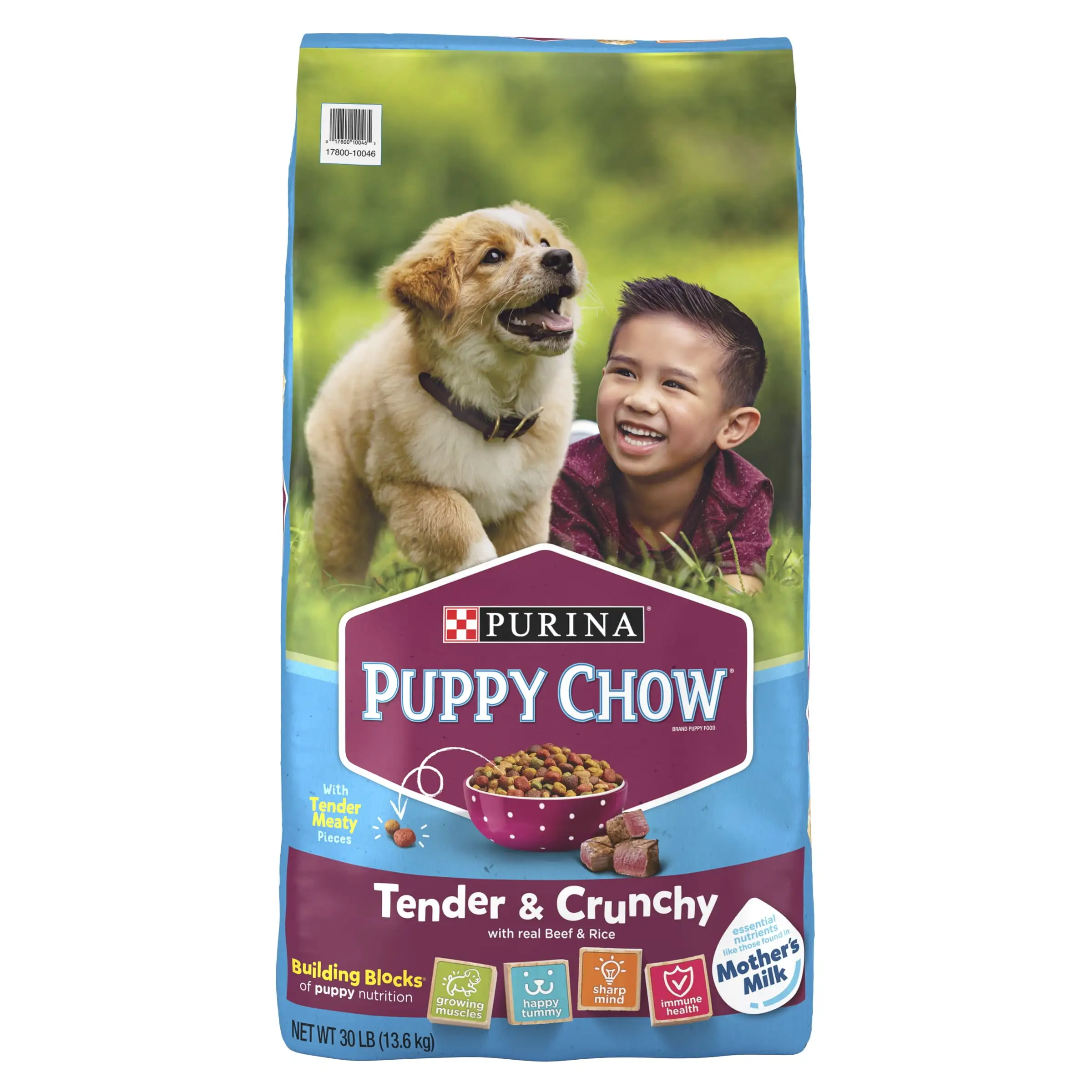 Purina Puppy Chow High Protein Dry Puppy Food. Tender & Crunchy With Real Beef. 30 lb. Bag