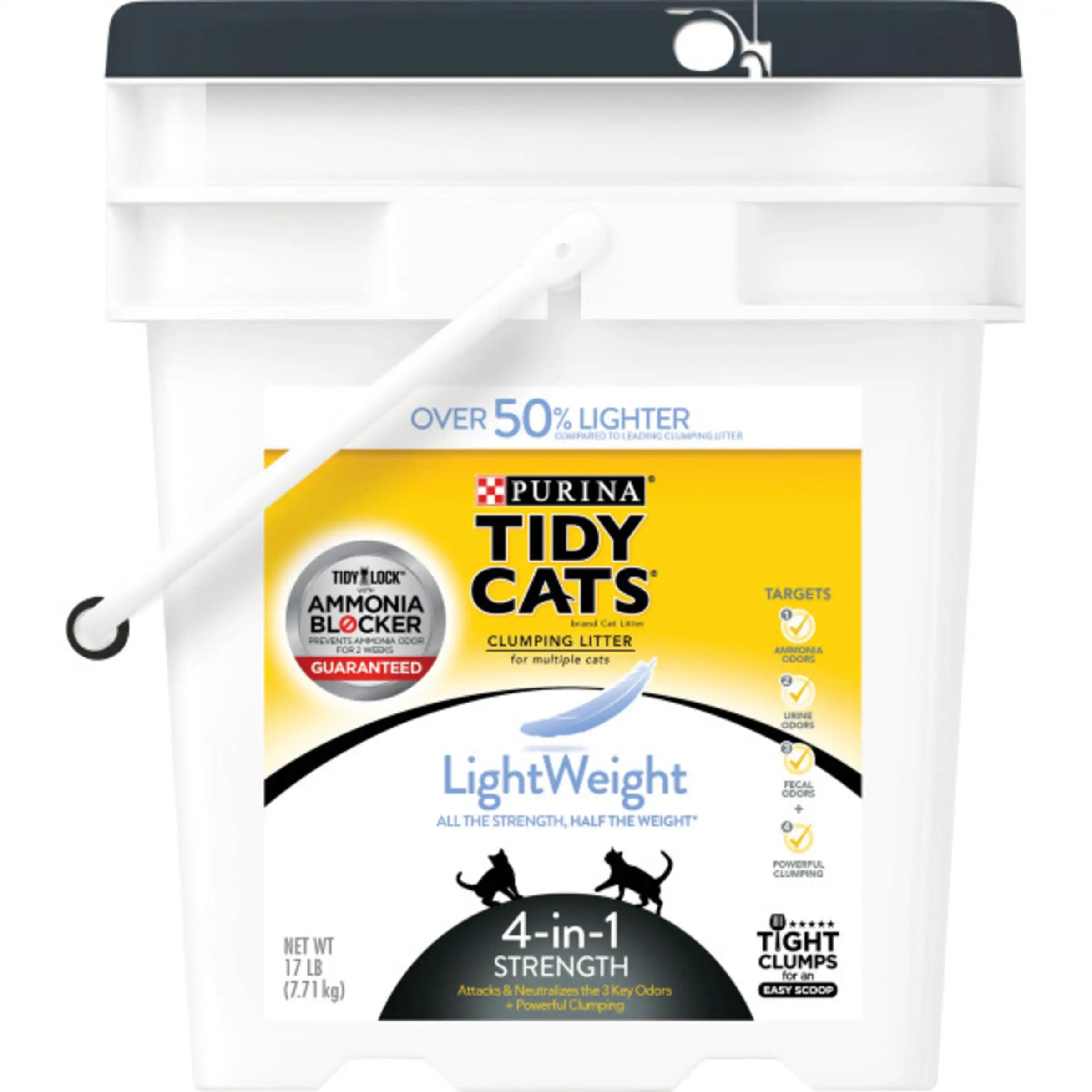 Purina Tidy Cats Light Weight. Low Dust. Clumping Cat Litter. LightWeight 4-in-1 Strength Cat Litter. 17 lb. Pail