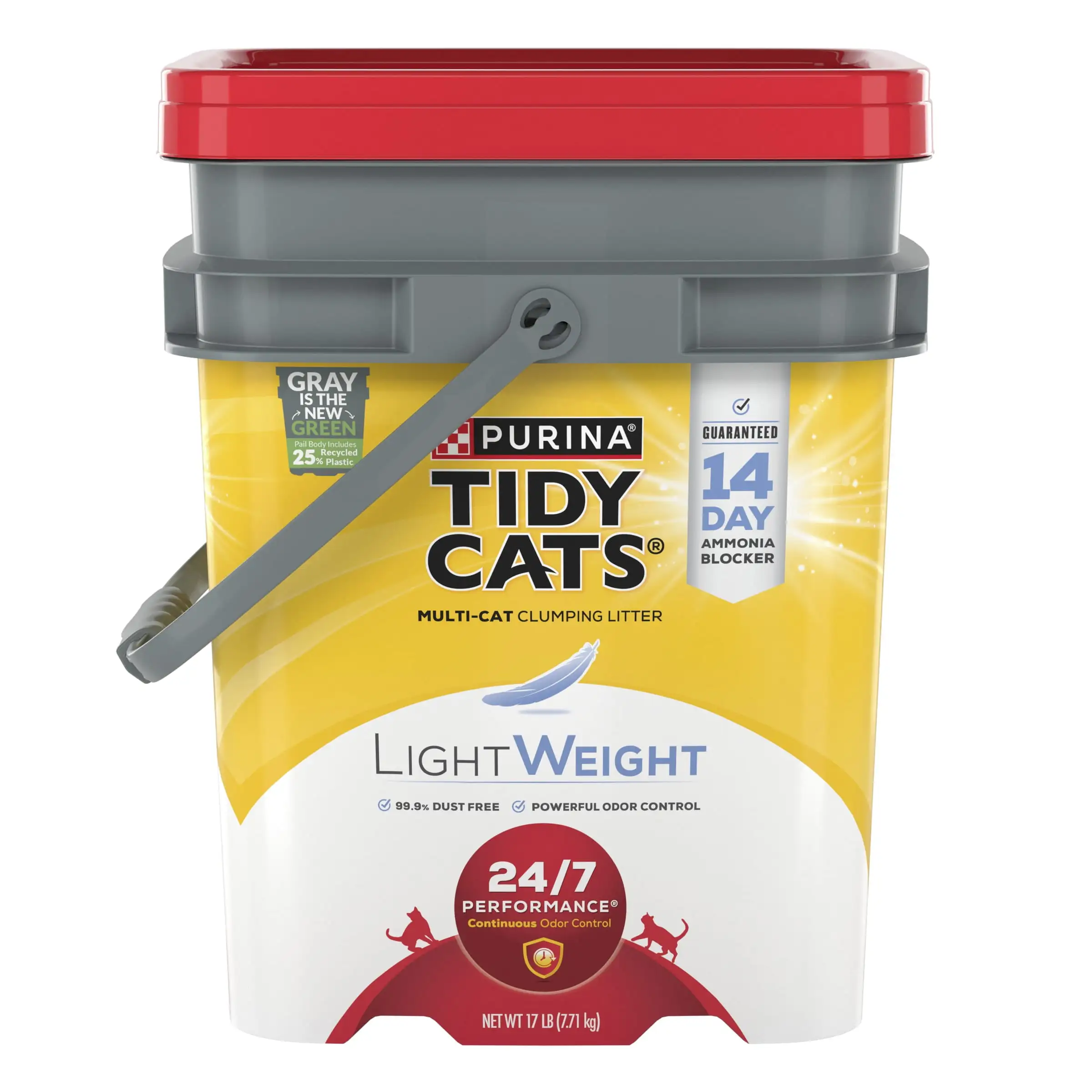 Purina Tidy Cats LightWeight Clumping Cat Litter. Low Dust. 24/7 Performance Multi Cat Litter. 17 lb. Pail