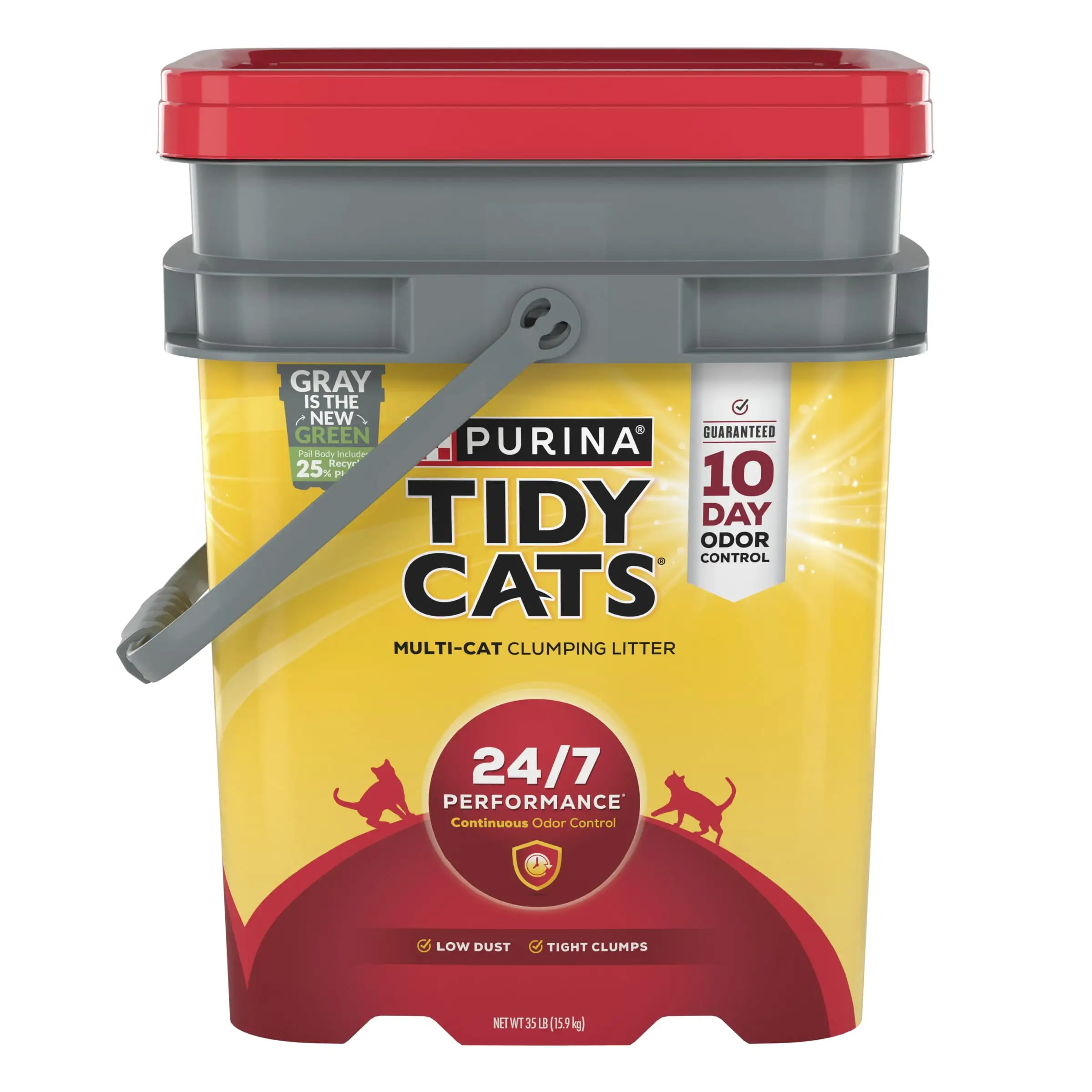 Purina Tidy Cats Multi-Cat Clumping Kitty Litter. 24/7 Performance Deodorizing. 35 lb Pail