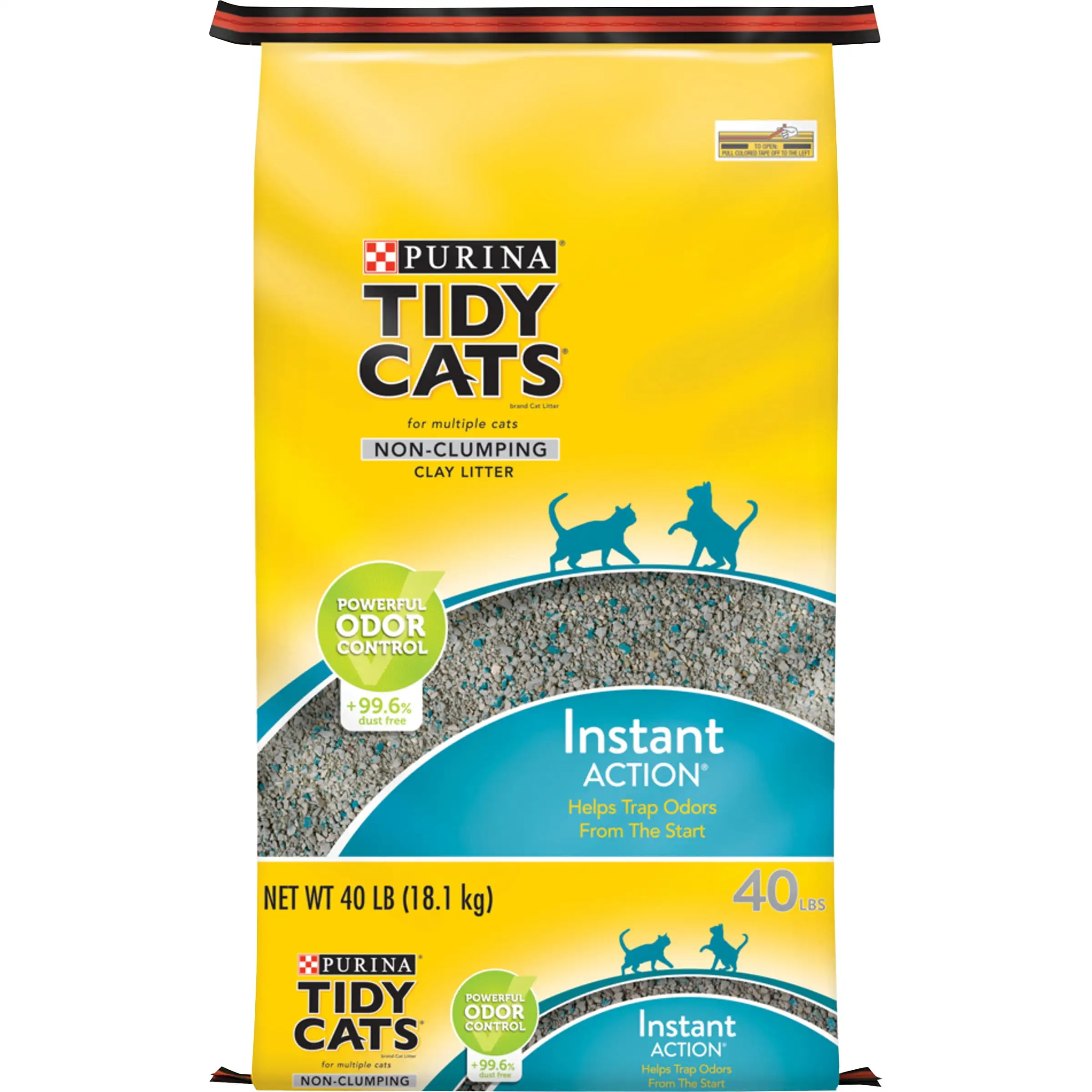 Purina Tidy Cats Non Clumping Cat Litter. Instant Action Low Tracking Cat Litter. 40 lb. Bag