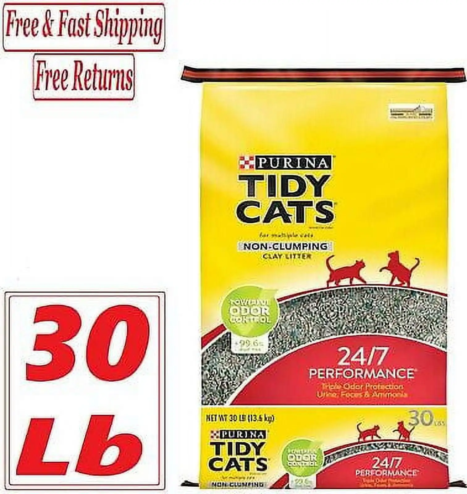 Purina Tidy Cats Non Clumping Multi Cat Litter 30 Lb. Bag - 24/7 Performance