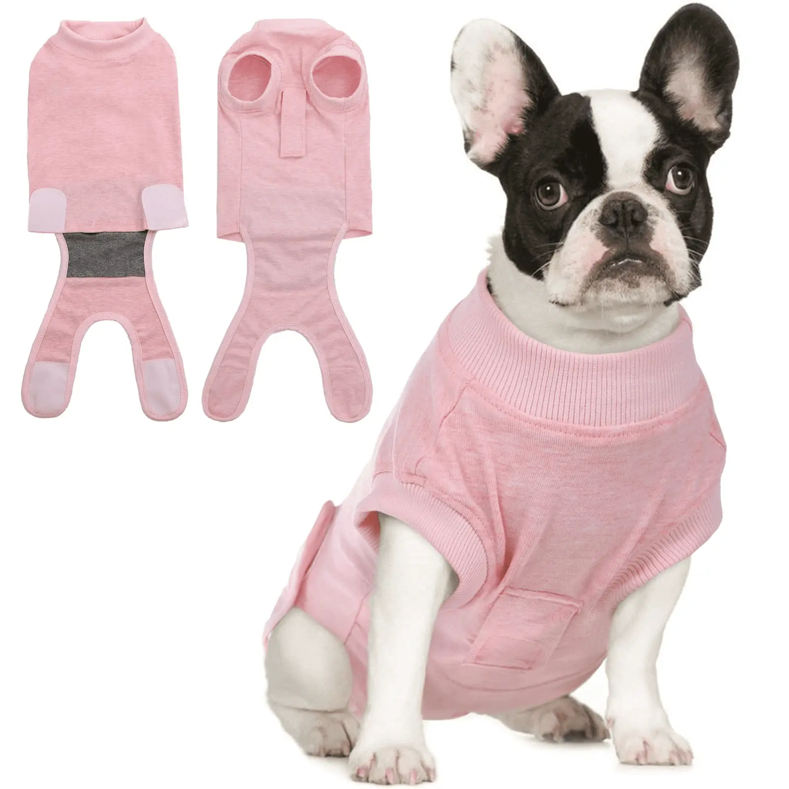 QBLEEV Recovery Suit for Dogs After Surgery. Alternative E-Collars Bandages. Professional Surgical Pet Wear Shirts for Abdominal Wounds and Skin Diseases??Pink.XL