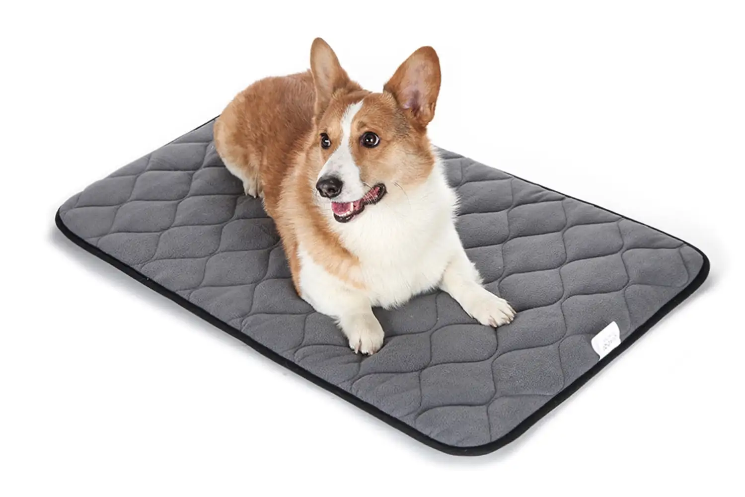 QIAOQI Dog Bed Crate Mat Grey Kennel Pad | Washable Orthopedic Pillow Pet Beds Cushion Padding Bolster