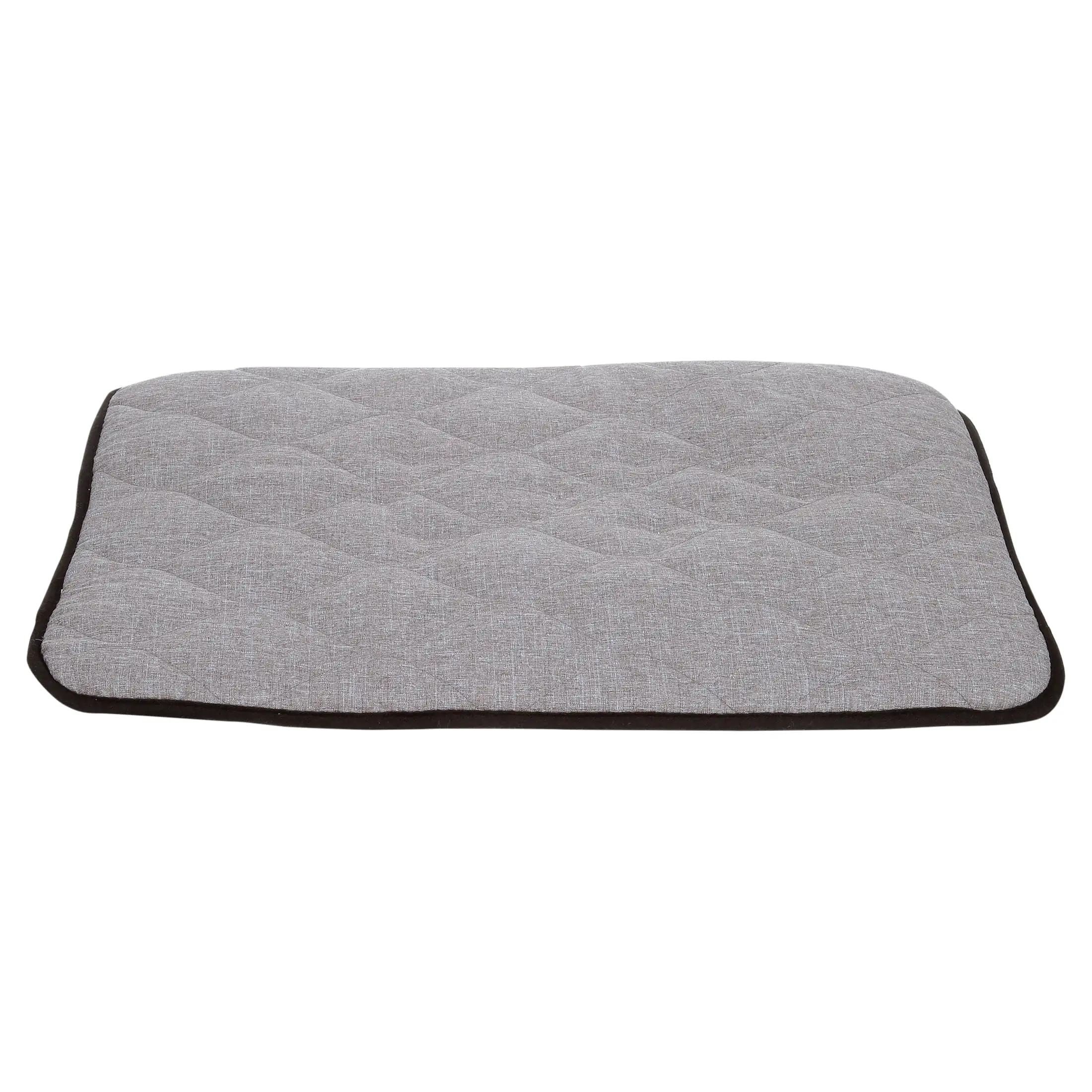 QIAOQI Dog Bed Crate Mat Grey Kennel Pad | Washable Orthopedic Pillow Pet Beds Cushion Padding Bolster