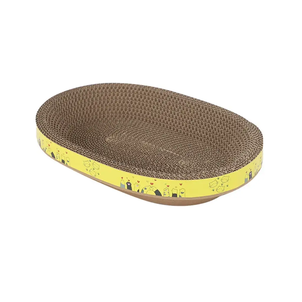 Qisuw Cat Scratcher Corrugated Cardboard Scratch Pad Cat Scratching Lounge Bed Sofa Cat Scratch Couch Bed for Indoor Cats