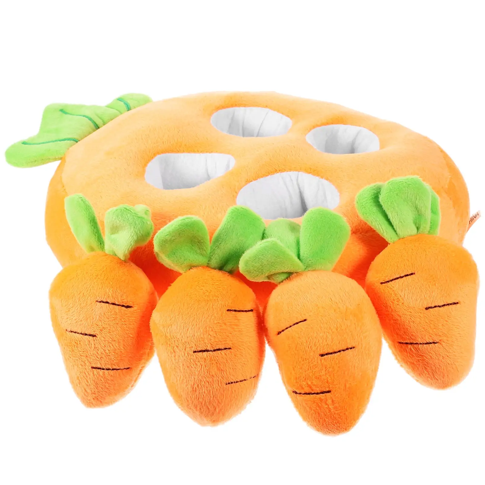 Qumonin 1 Set Carrot Shaped Rabbit Foraging Toy Snuffle Mat Toy for Bunny Interactive Foraging Toy for Guinea Pig Hamster