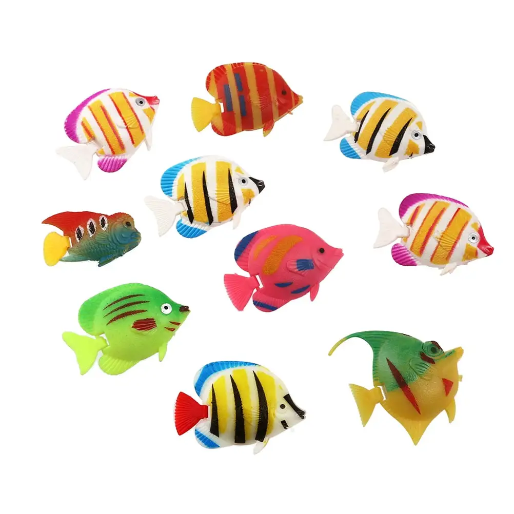 Qumonin 20-Pack Floating Artificial Fish for Aquarium Decor. Assorted Colors