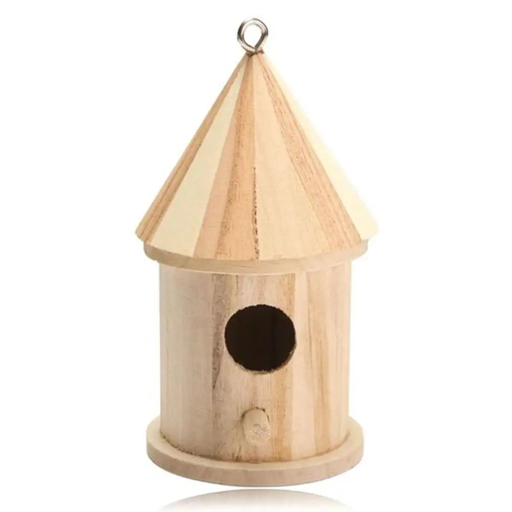 Qumonin Wooden Bird Nest Hanging Birds House for Parakeets Budgerigar and Small Birds (Small)