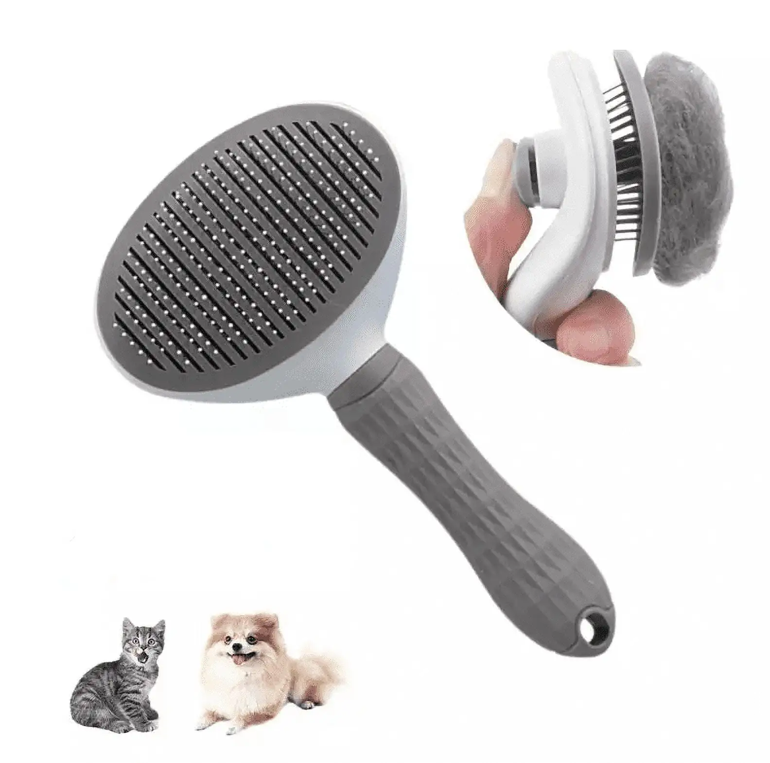 RAGUPEL Doggie Supply Cat & Dog Brush. Pet Grooming Slicker for Self Cleaning