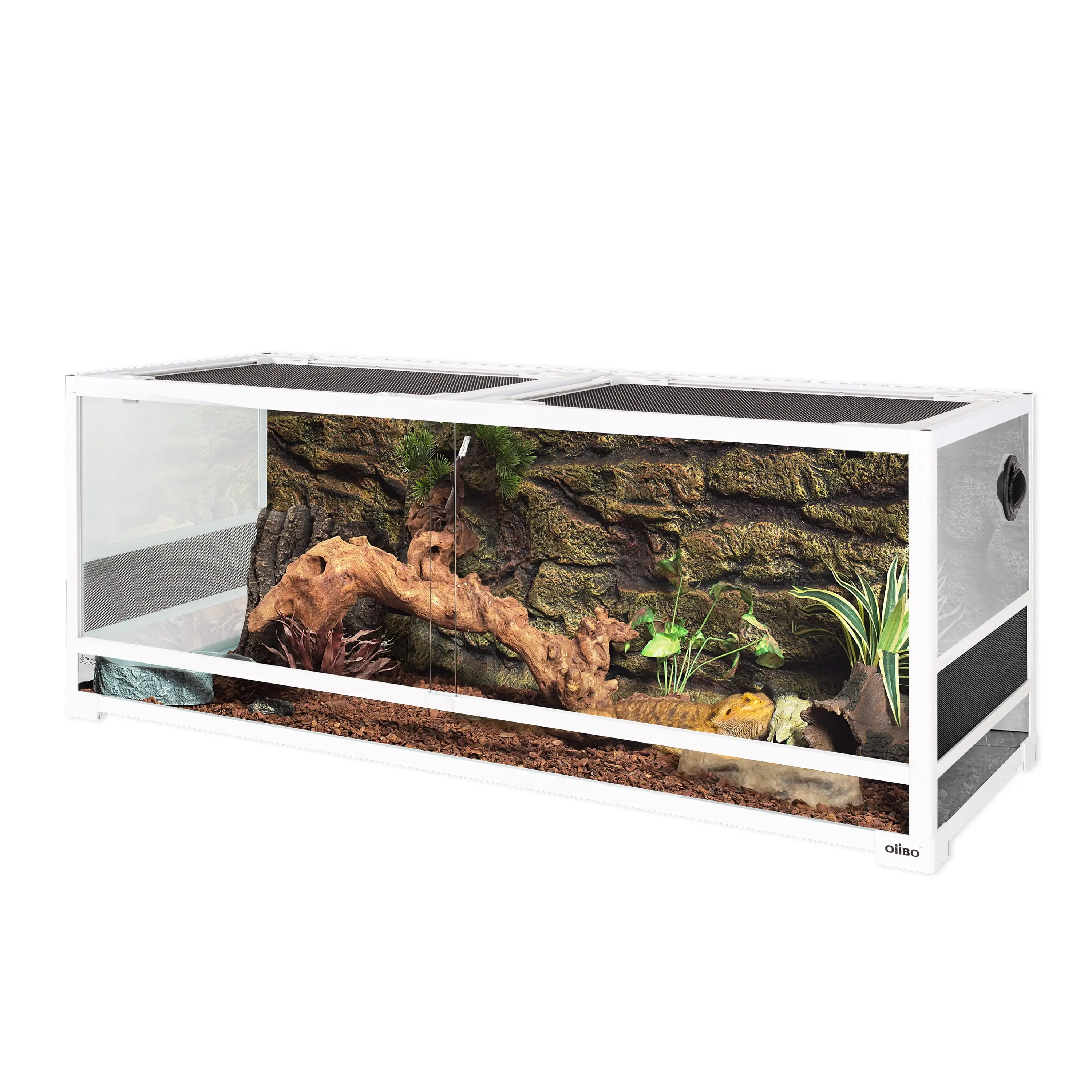 REPTI-ZOO Reptile Glass Terrarium. Sliding Doors with Screen Ventilation. 48 x 17.7 x 17.7(64 gallon)