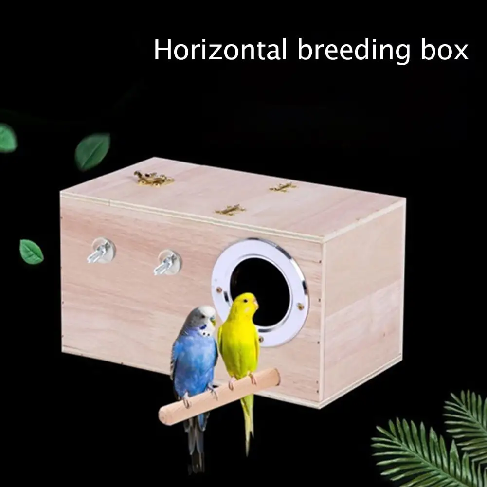 RONSHIN Wooden Bird Nest Outdoor Garden Decoration Breeding Box For Parrot Parakeet Cockatiel And Other Small Birds