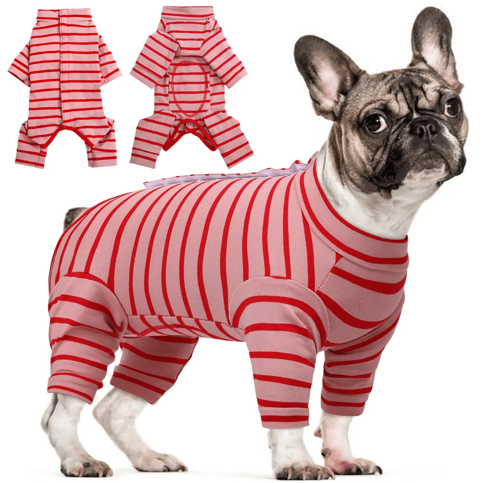 ROZKITCH Dog Surgery Recovery Suit Puppy After Surgery Long Sleeve Shirt for Shedding Skin Disease Wound Protection Pet Pajamas Anti-Licking Cone Alternative for Small Medium Cats Dogs