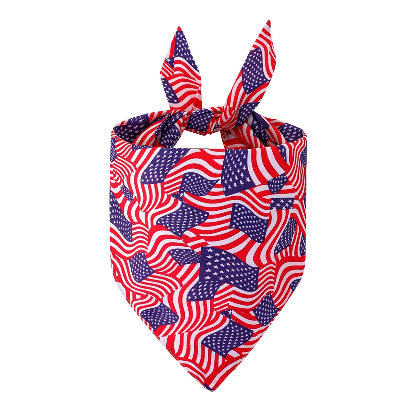 RPVATI 4th of July Dog Bandanas Patriotic Stars Striped Triangle Bibs Red Blue USA Flag Pet Scarf Pet Neckerchief Pet Costume Accessories for Independence Day Dog DecorB Free Size