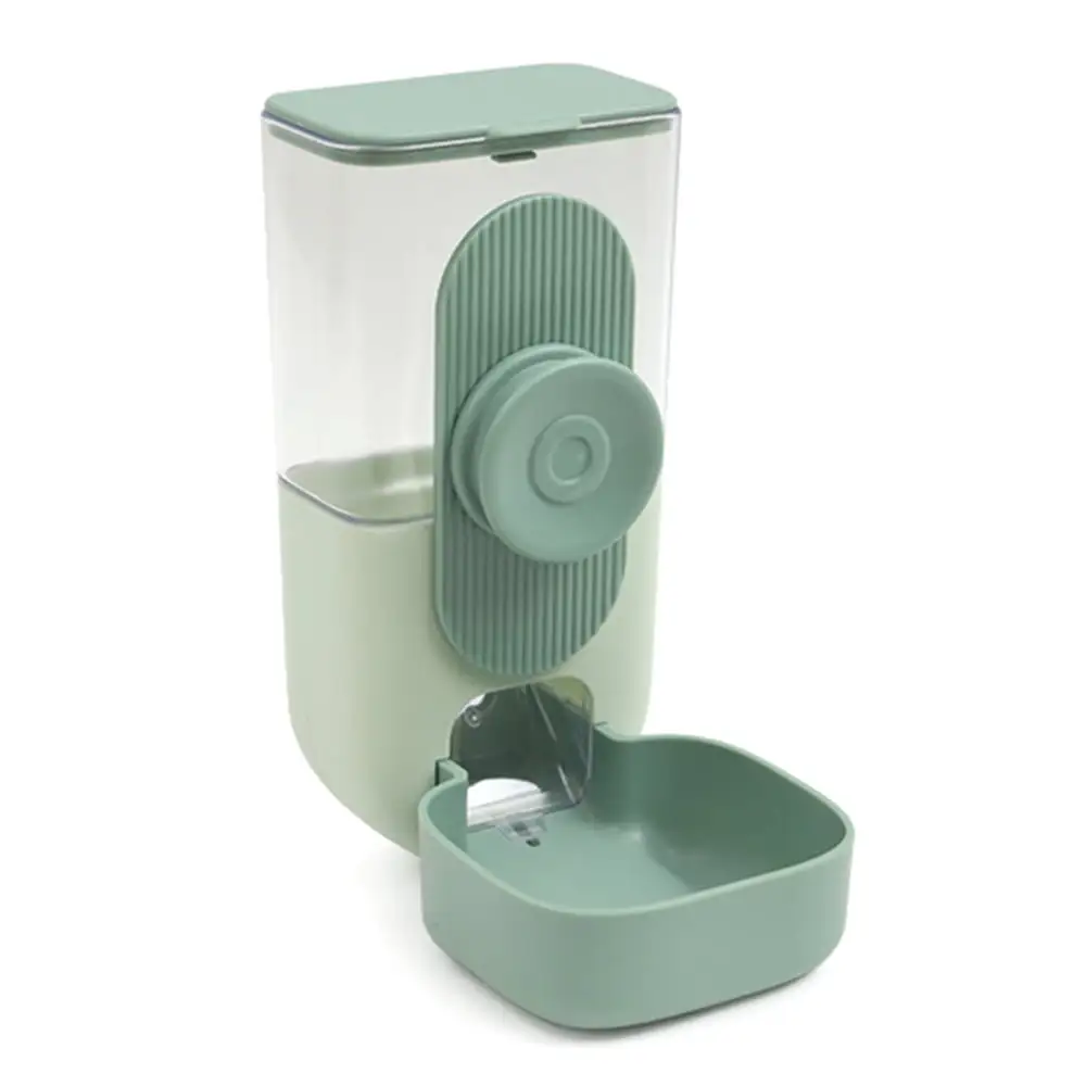 Rabbit Automatic Food Dispenser. Hanging Gravity Feeder for Cages. 29 oz Large Capacity Food Container for Small Animals. Mint Green