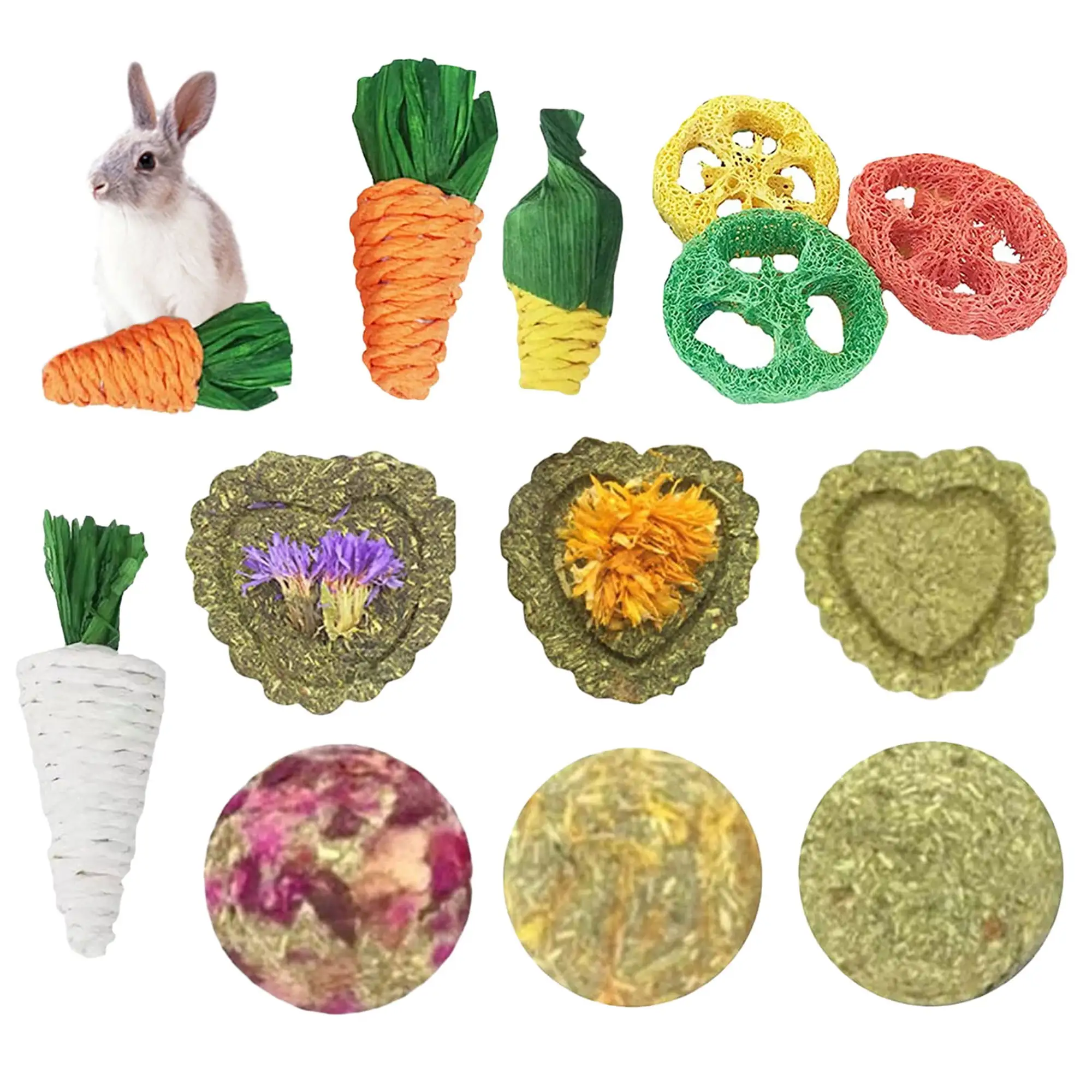 Rabbit Chew Toys. Chew Treats and Balls for Rabbit. Bunny. Chinchilla. Guinea Pig. Hamster. Bunny Teeth Care