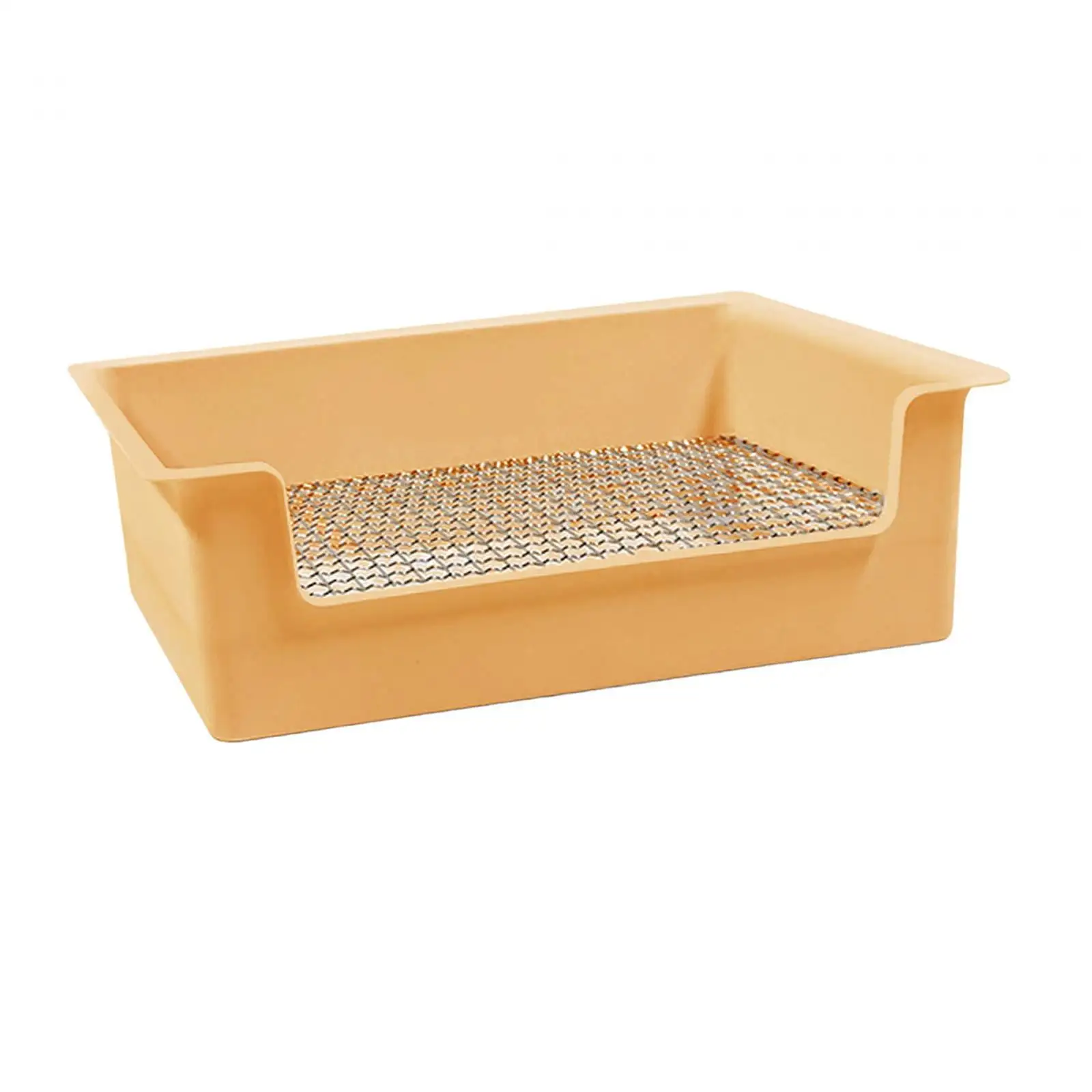 Rabbit Pet Toilet with Grid Potty Trainer Corner Pee Pan Tray for Chinchilla Bunny Guinea Pig Galesaur Cage Accessories Yellow