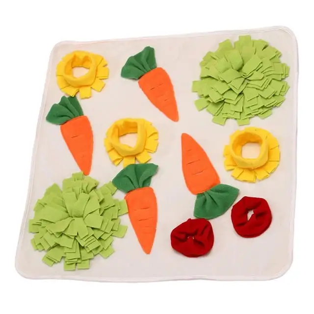 Rabbit Sniffing Mat Intelligence Food Toy Washable Rabbit Educator Game Snuffle Mat Foldable Pet Toy Non-slip Play Mat