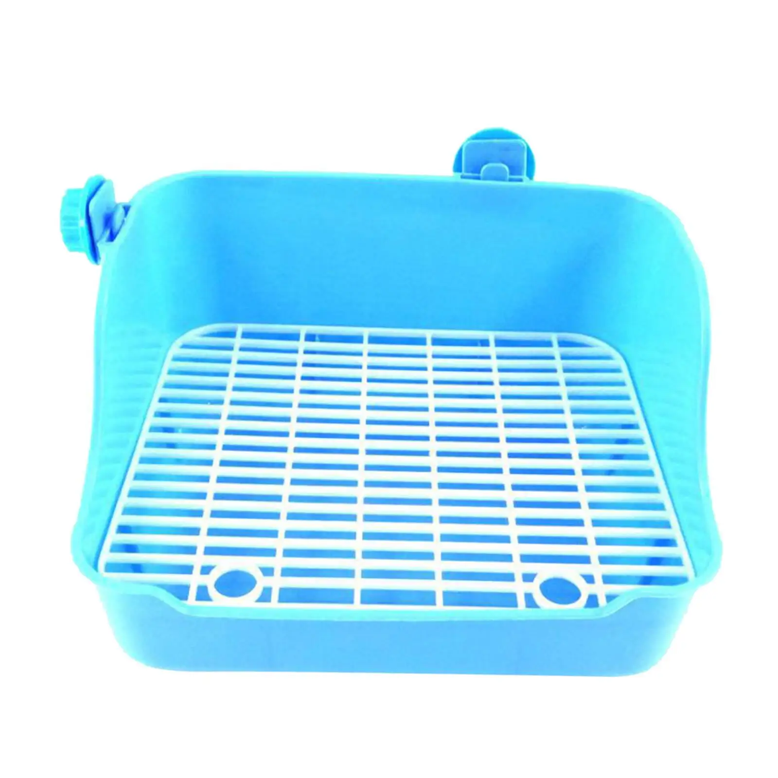 Rabbit Toilet for Small Animal Bunny Rabbits Guinea Ferrets Corner Litter Pan Potty Trainer Small Pets Cage Toilet Bedding Box Blue