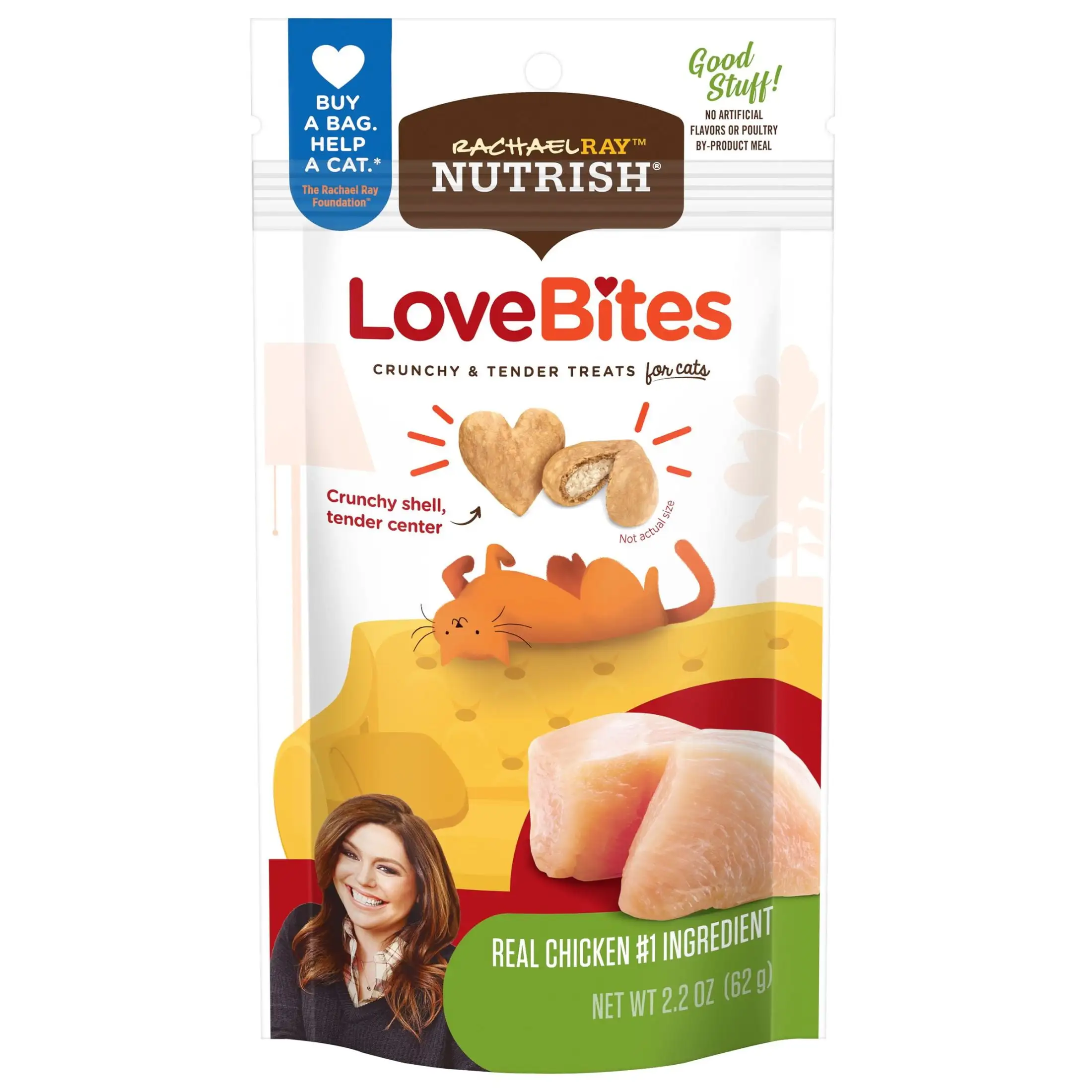 Rachael Ray Nutrish Love Bites Cat Treats. Chicken. 2.2 oz. Bag