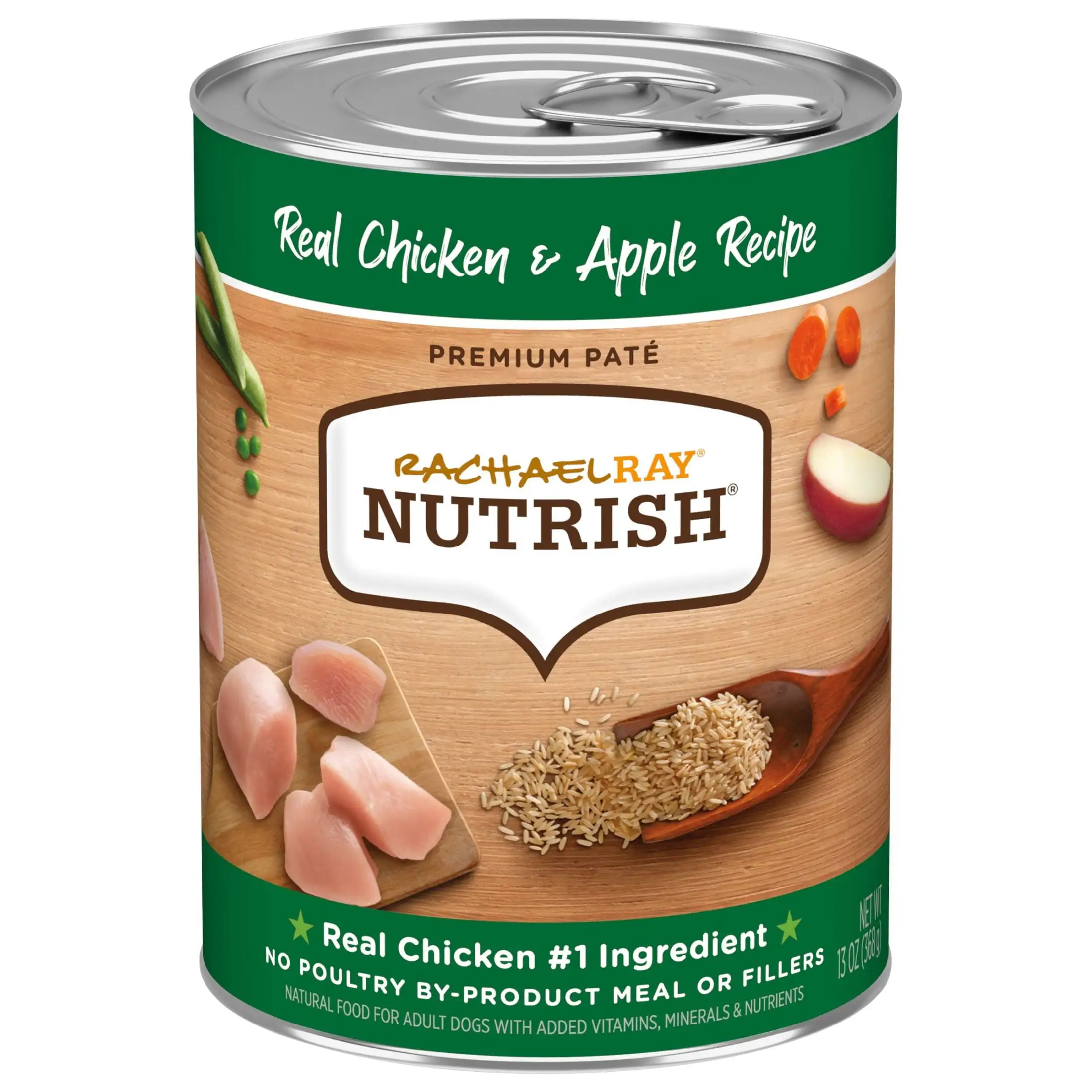 Rachael Ray Nutrish Premium Pat?? Real Chicken & Apple Recipe Wet Dog Food. 13 oz. Can